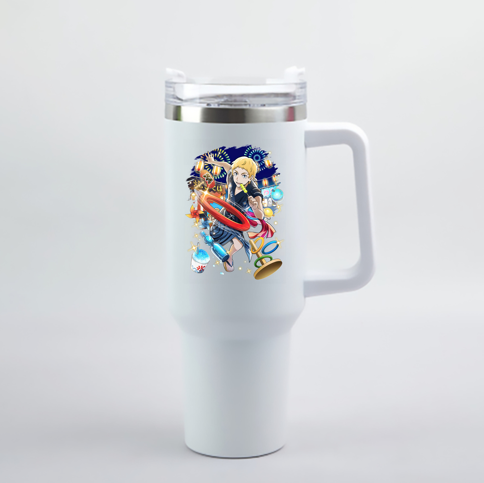 （画像用） 文豪ストレイドッグス Bungo Stray Dogs 1200mL車用タンブラー - クリスタルステッカー（プラスチックストロー付き）