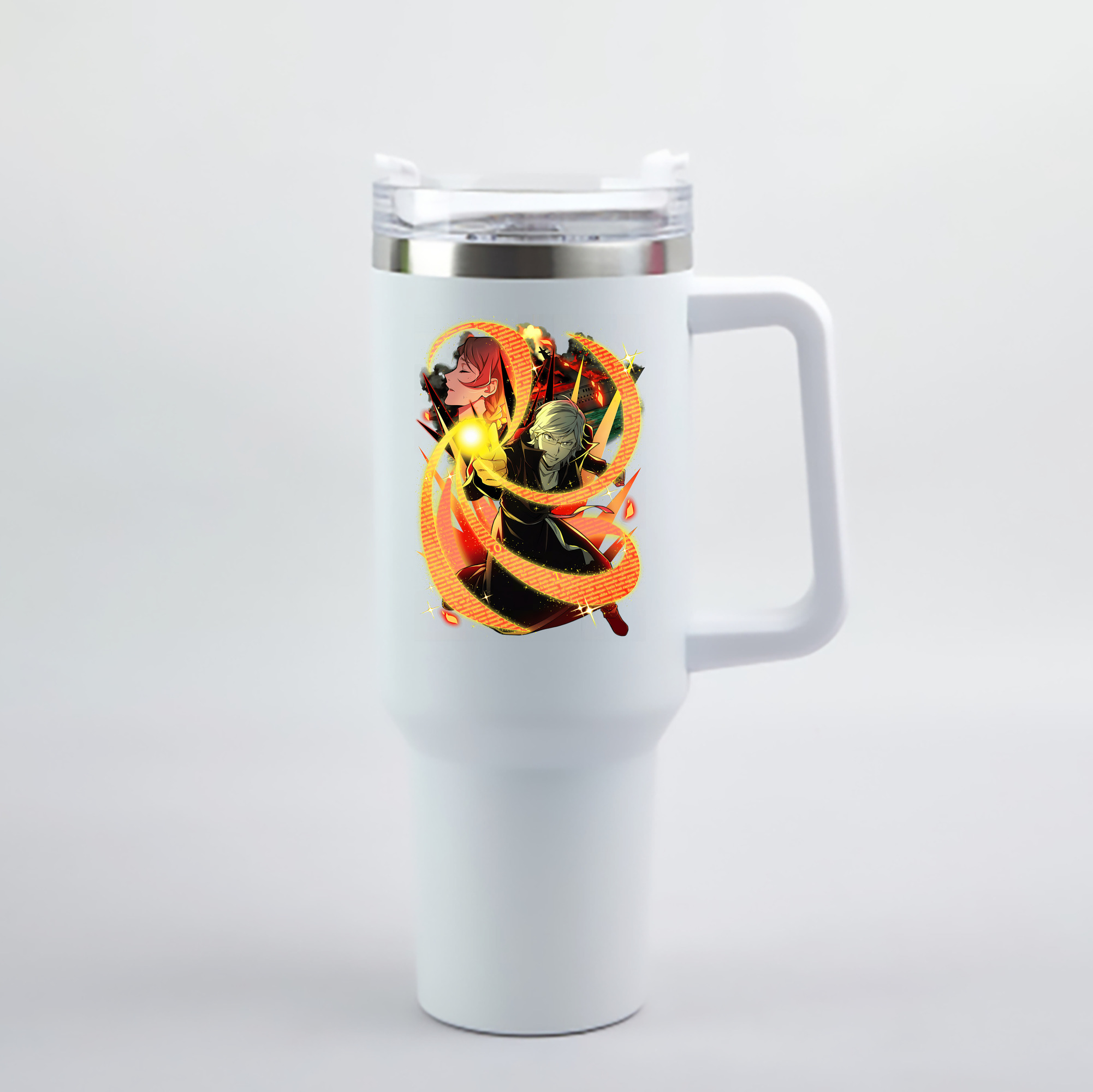 （画像用） 文豪ストレイドッグス Bungo Stray Dogs 1200mL車用タンブラー - クリスタルステッカー（プラスチックストロー付き）