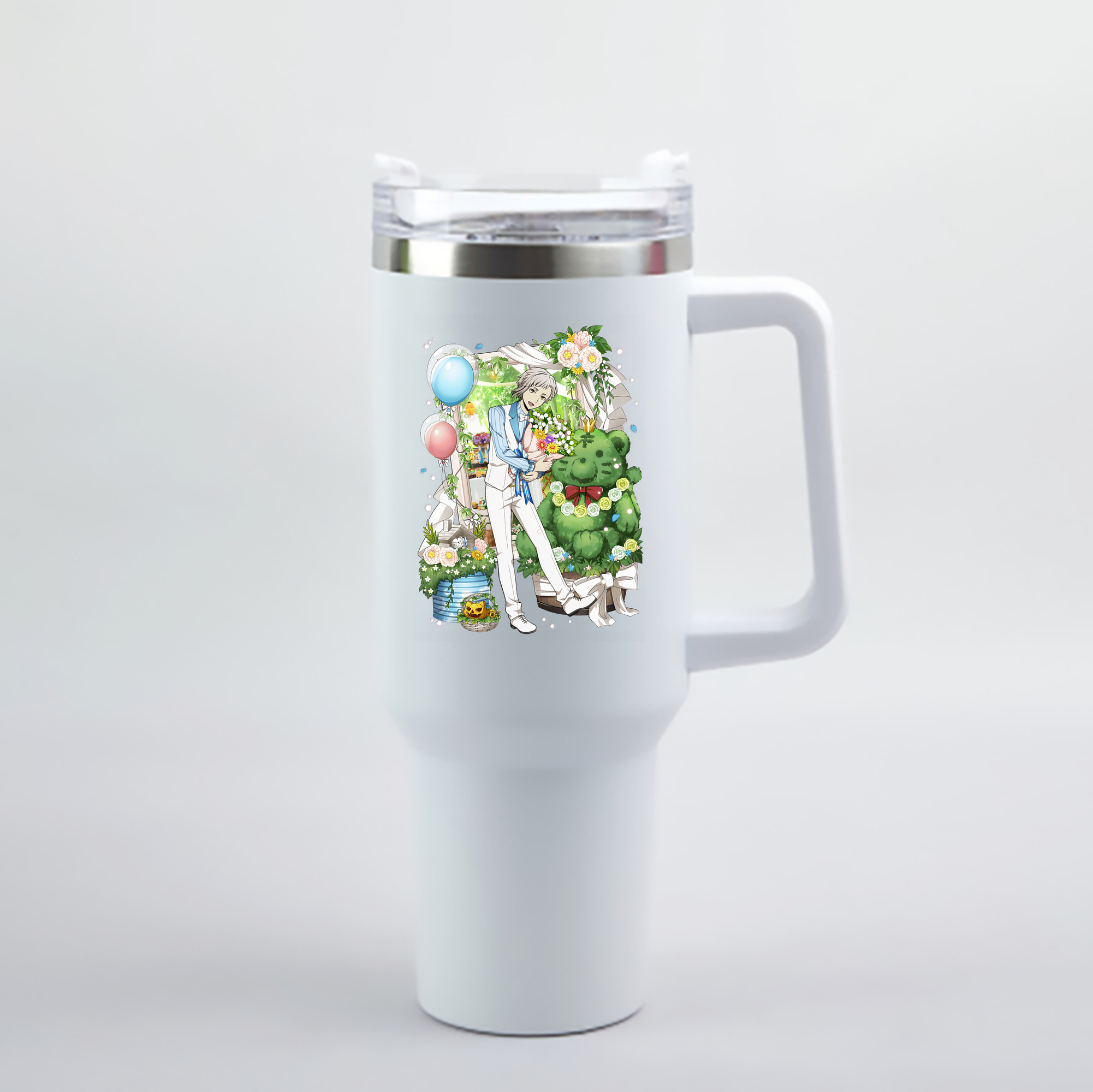 （画像用） 文豪ストレイドッグス Bungo Stray Dogs 1200mL車用タンブラー - クリスタルステッカー（プラスチックストロー付き）