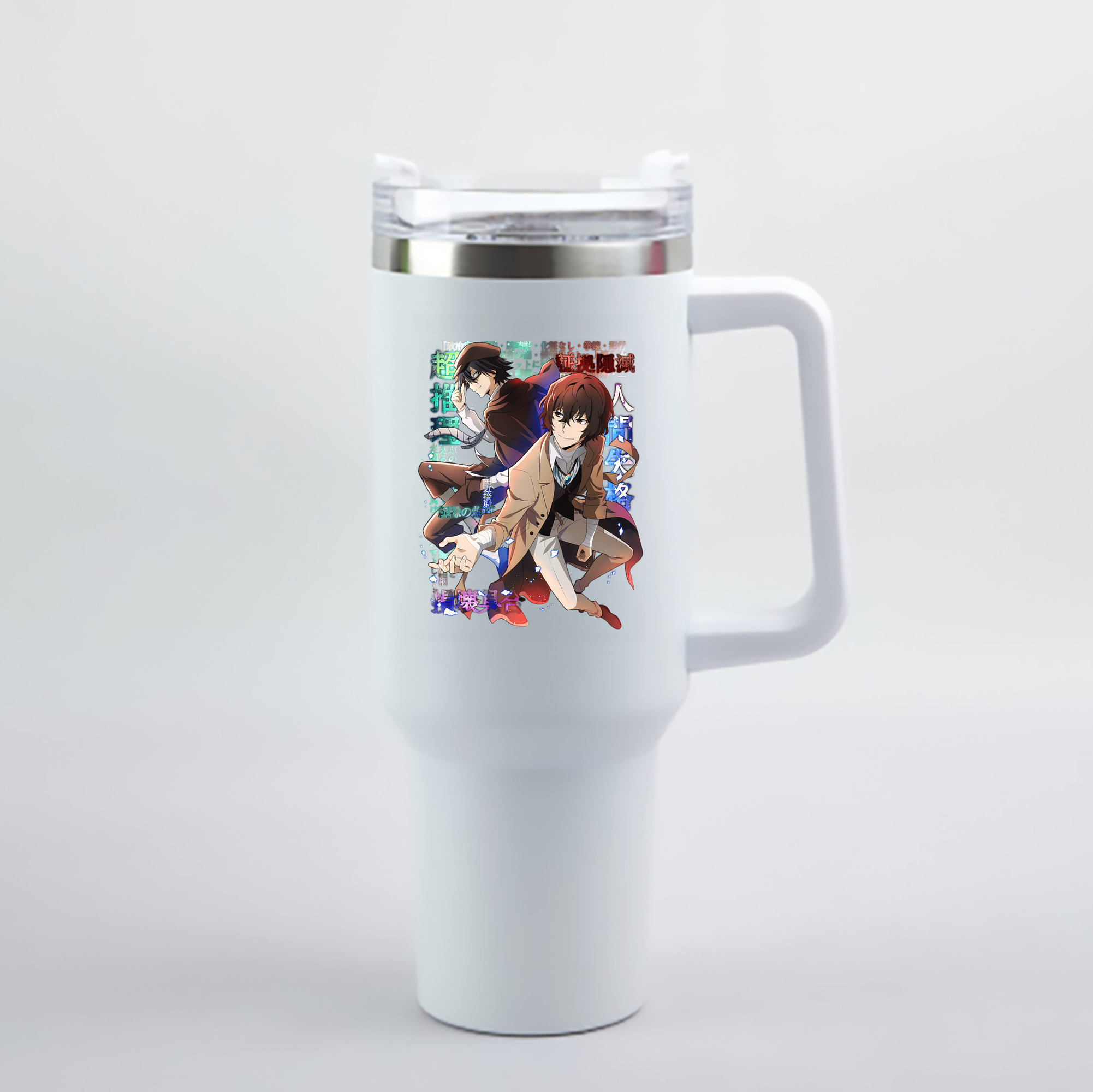 （画像用） 文豪ストレイドッグス Bungo Stray Dogs 1200mL車用タンブラー - クリスタルステッカー（プラスチックストロー付き）