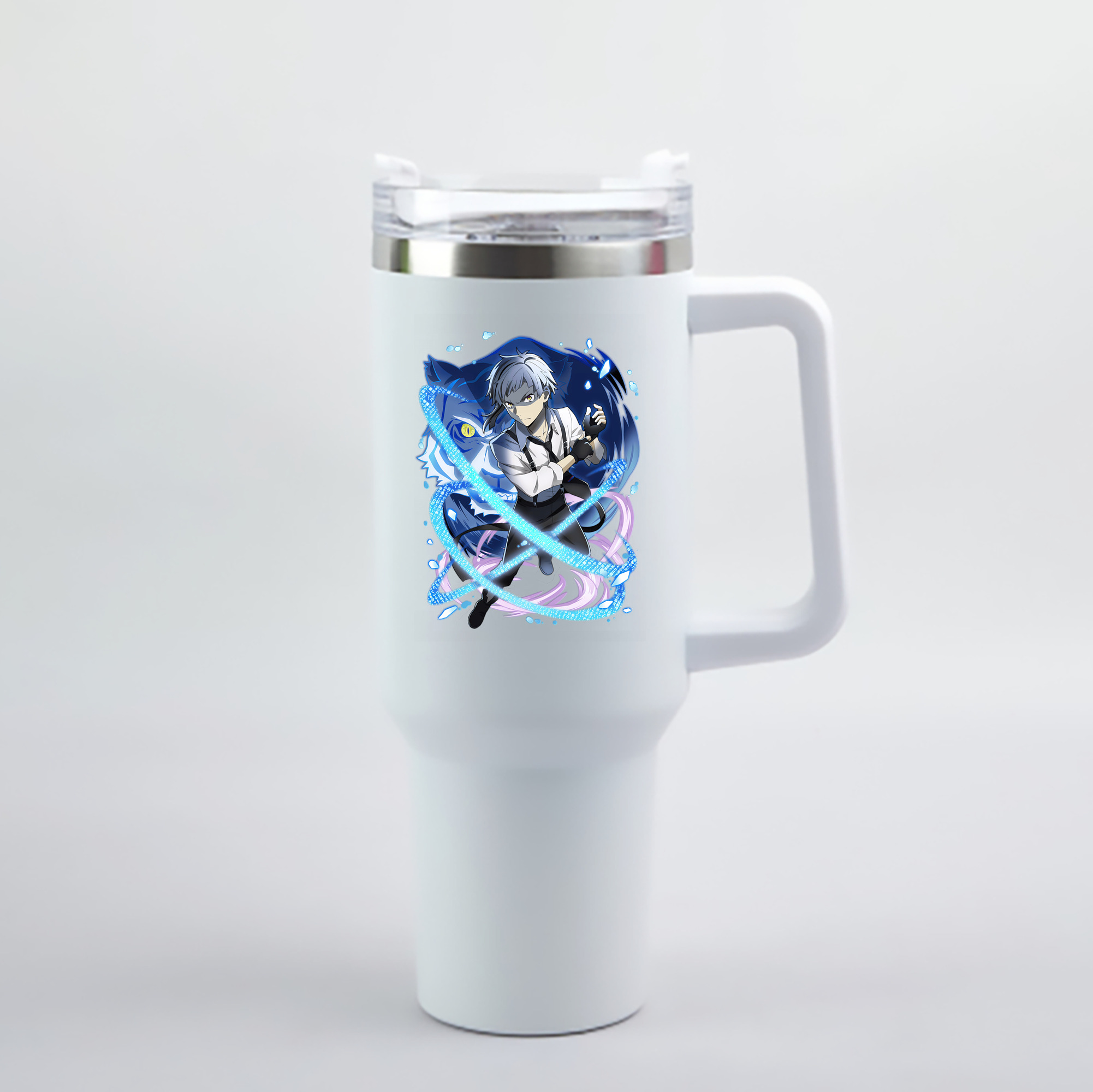 （画像用） 文豪ストレイドッグス Bungo Stray Dogs 1200mL車用タンブラー - クリスタルステッカー（プラスチックストロー付き）