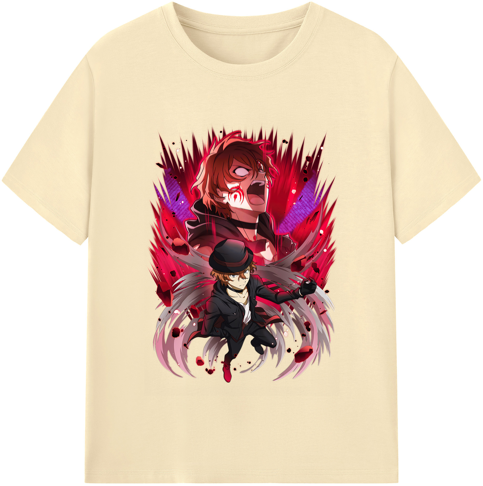 （画像用） 文豪ストレイドッグス Bungo Stray Dogs 綿100％半袖Tシャツ（フロントプリント）