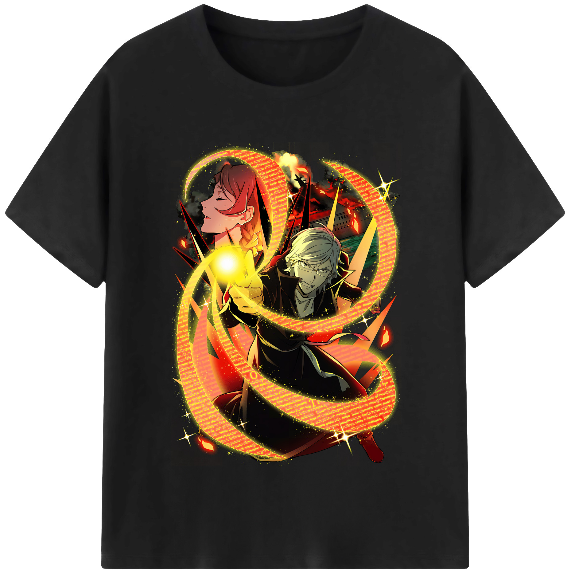 （画像用） 文豪ストレイドッグス Bungo Stray Dogs 綿100％半袖Tシャツ（フロントプリント）