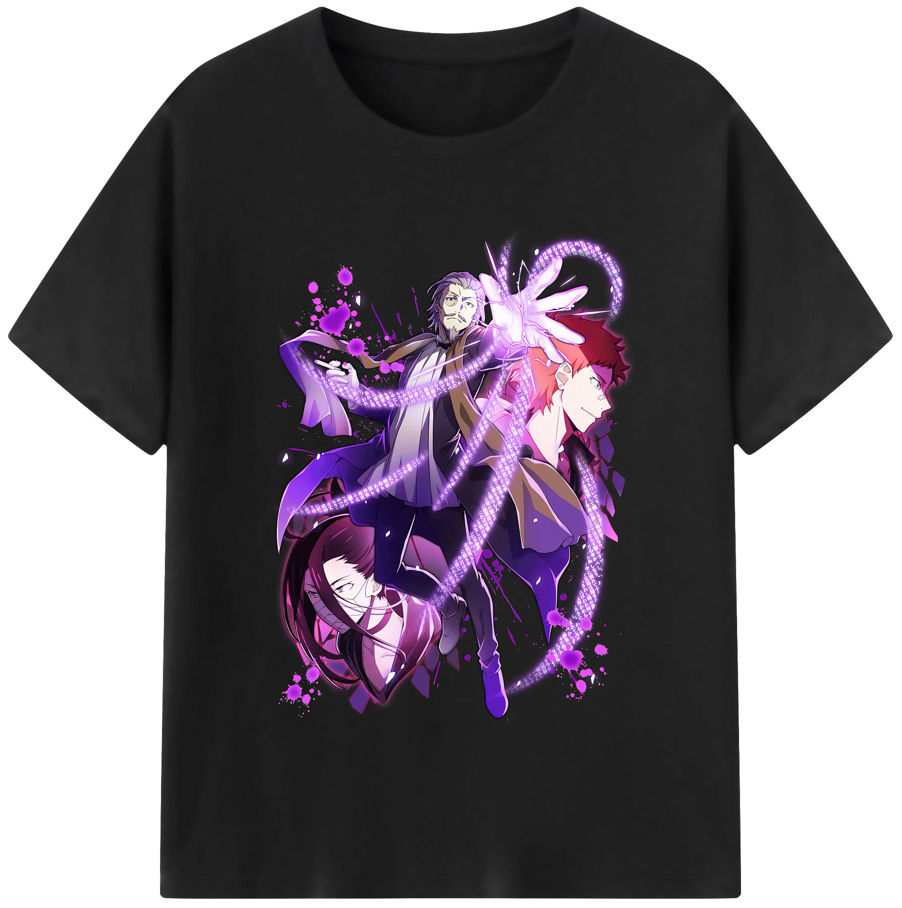 （画像用） 文豪ストレイドッグス Bungo Stray Dogs 綿100％半袖Tシャツ（フロントプリント）