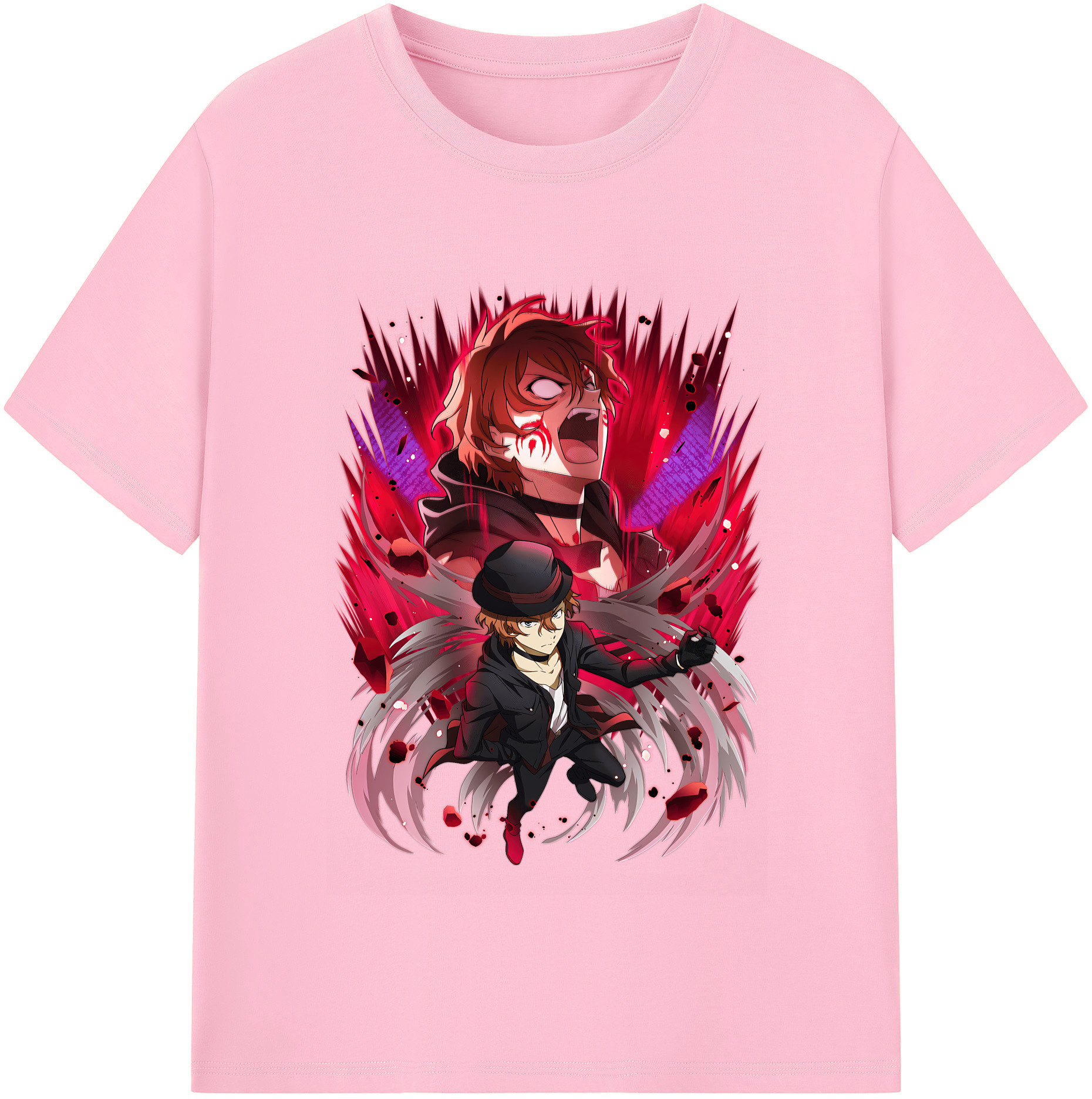 （画像用） 文豪ストレイドッグス Bungo Stray Dogs 綿100％半袖Tシャツ（フロントプリント）