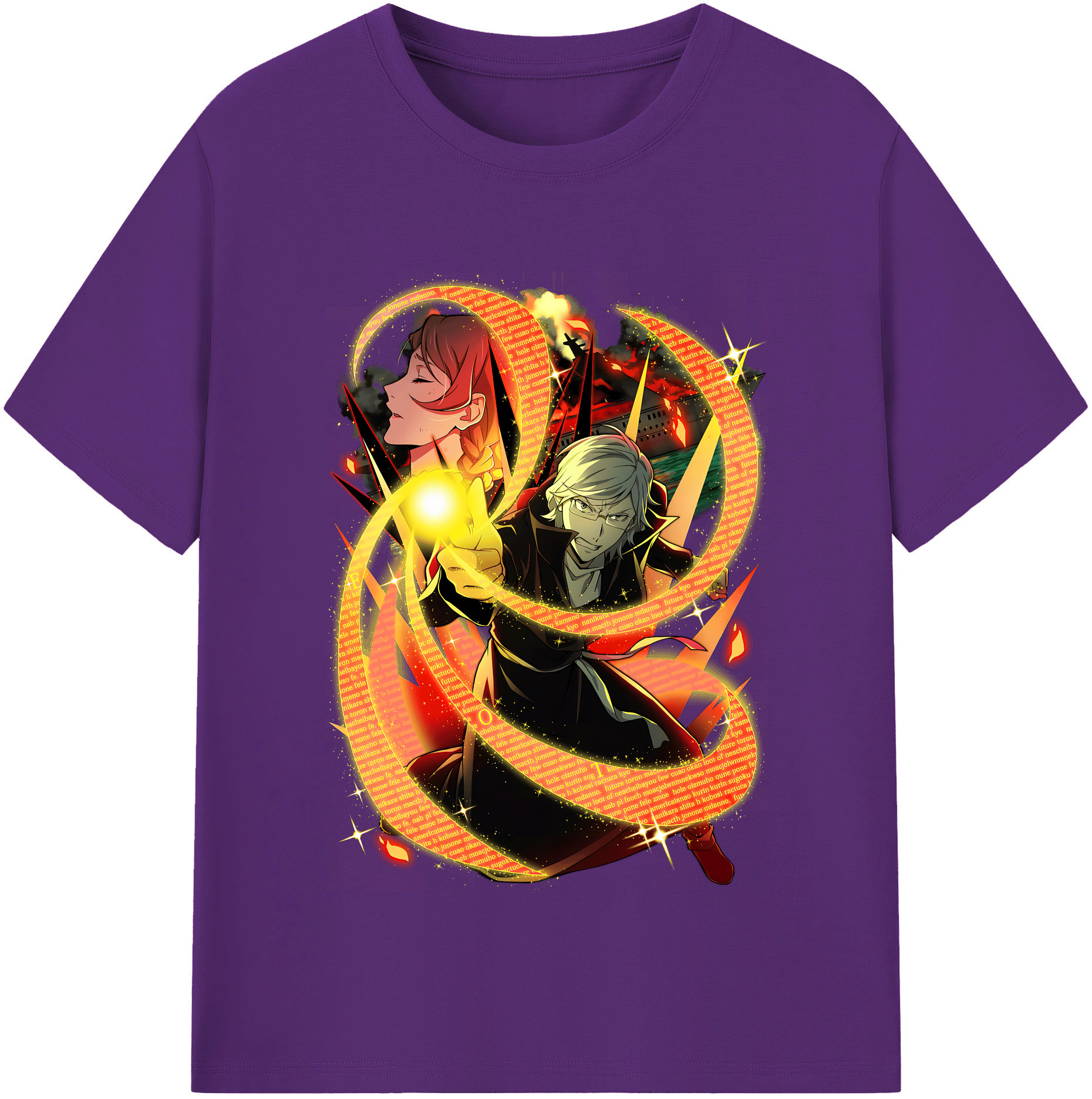 （画像用） 文豪ストレイドッグス Bungo Stray Dogs 綿100％半袖Tシャツ（フロントプリント）