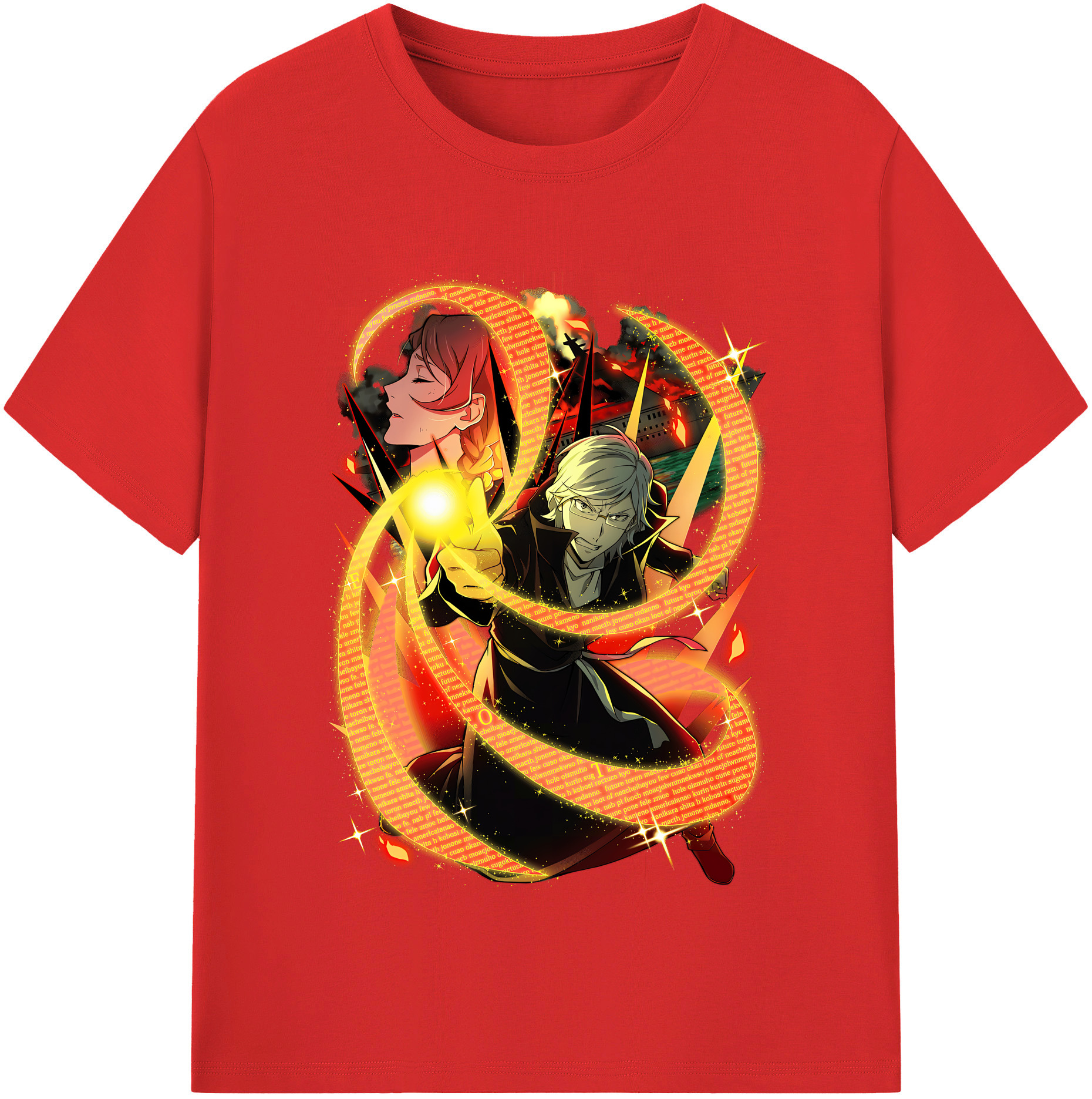 （画像用） 文豪ストレイドッグス Bungo Stray Dogs 綿100％半袖Tシャツ（フロントプリント）