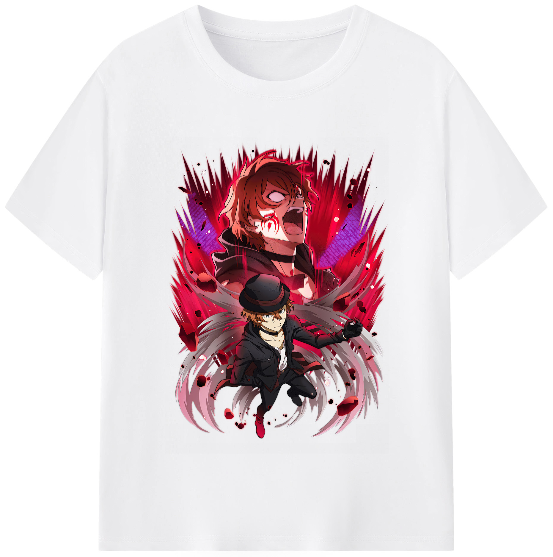 （画像用） 文豪ストレイドッグス Bungo Stray Dogs 綿100％半袖Tシャツ（フロントプリント）