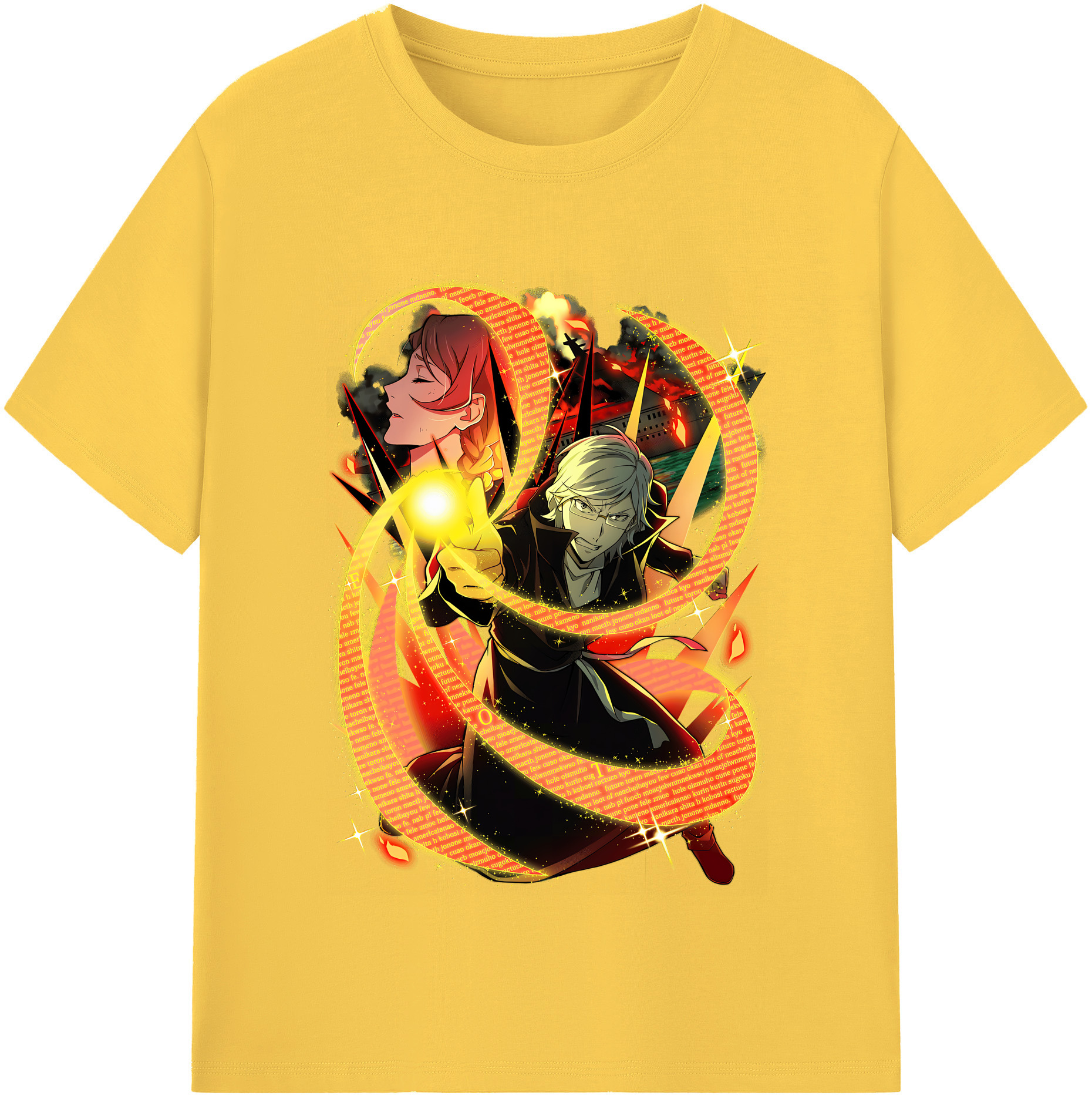 （画像用） 文豪ストレイドッグス Bungo Stray Dogs 綿100％半袖Tシャツ（フロントプリント）