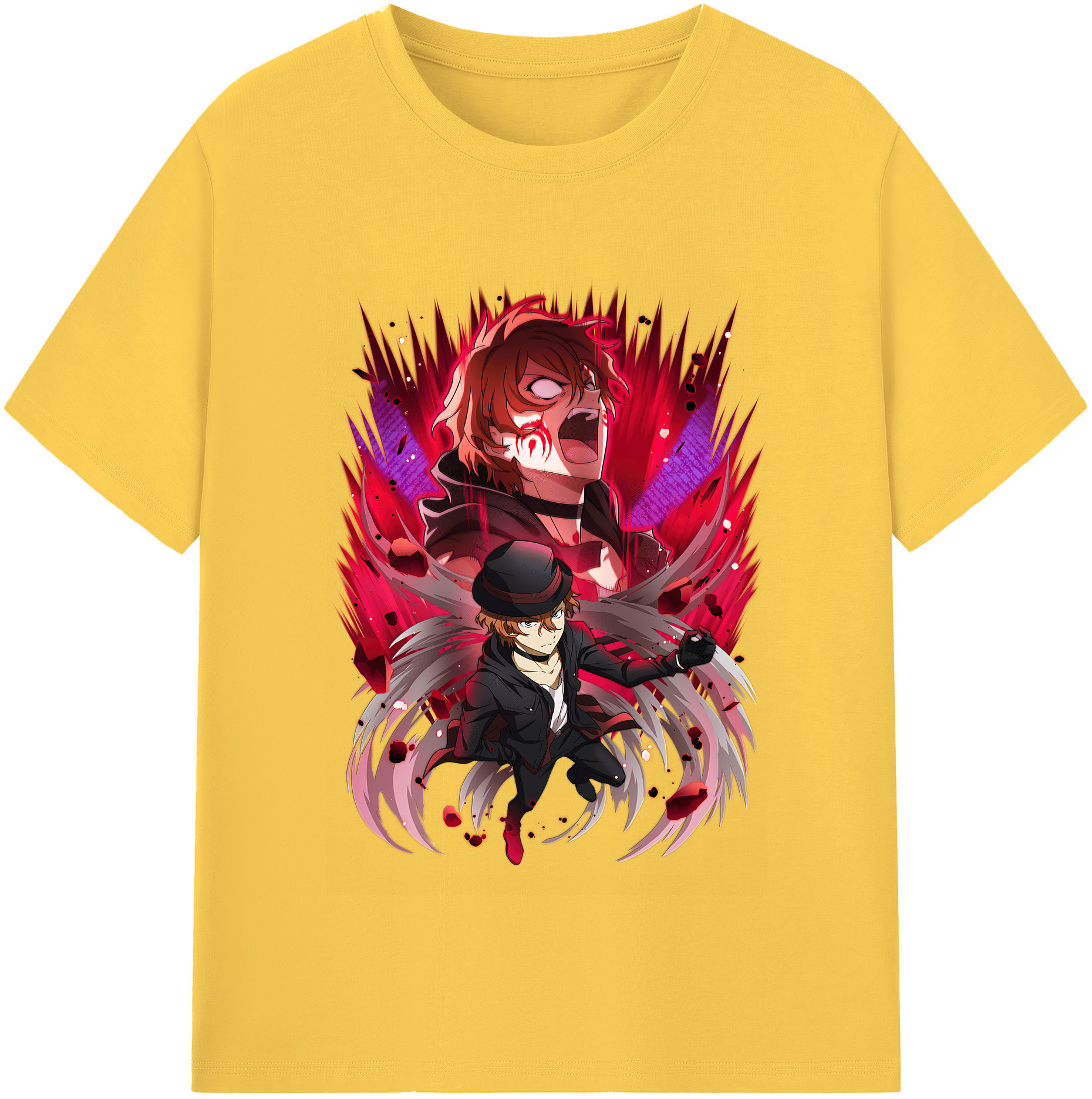 （画像用） 文豪ストレイドッグス Bungo Stray Dogs 綿100％半袖Tシャツ（フロントプリント）