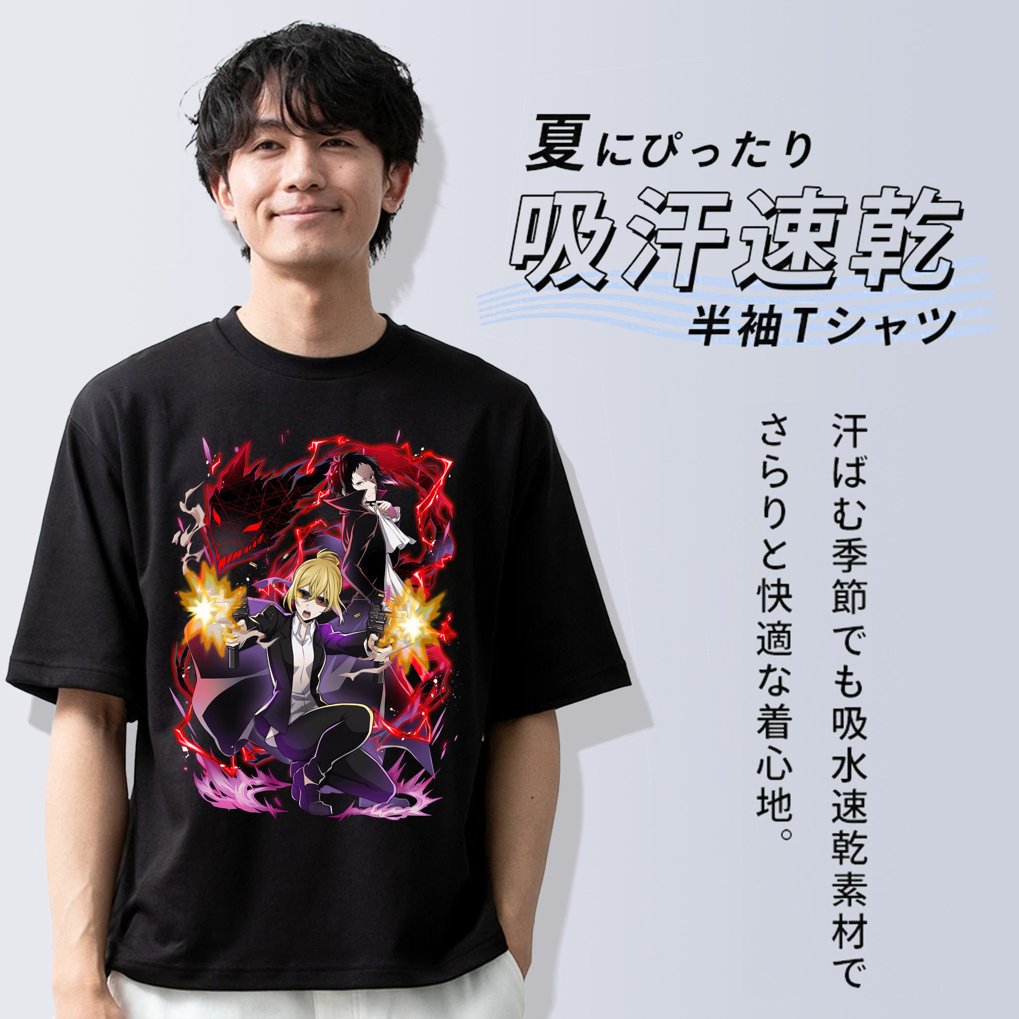 文豪ストレイドッグス Bungo Stray Dogs 綿100％半袖Tシャツ（フロントプリント）