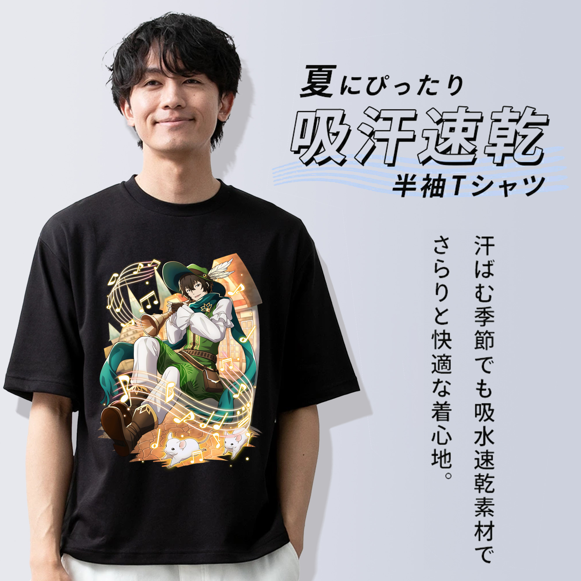 文豪ストレイドッグス Bungo Stray Dogs 綿100％半袖Tシャツ（フロントプリント）