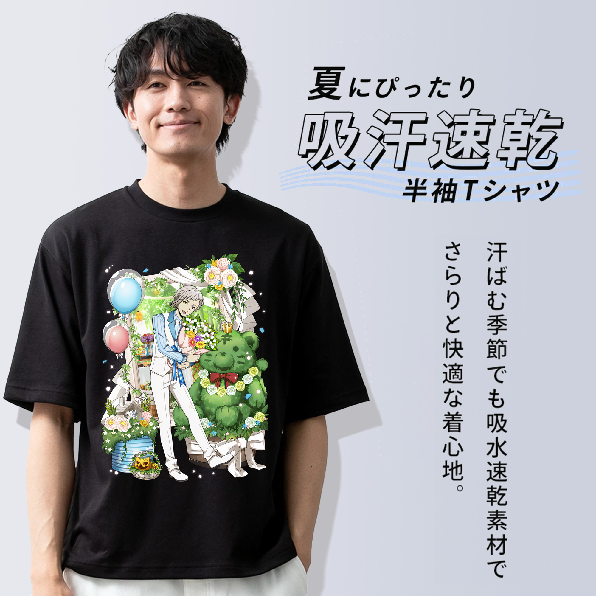 文豪ストレイドッグス Bungo Stray Dogs 綿100％半袖Tシャツ（フロントプリント）