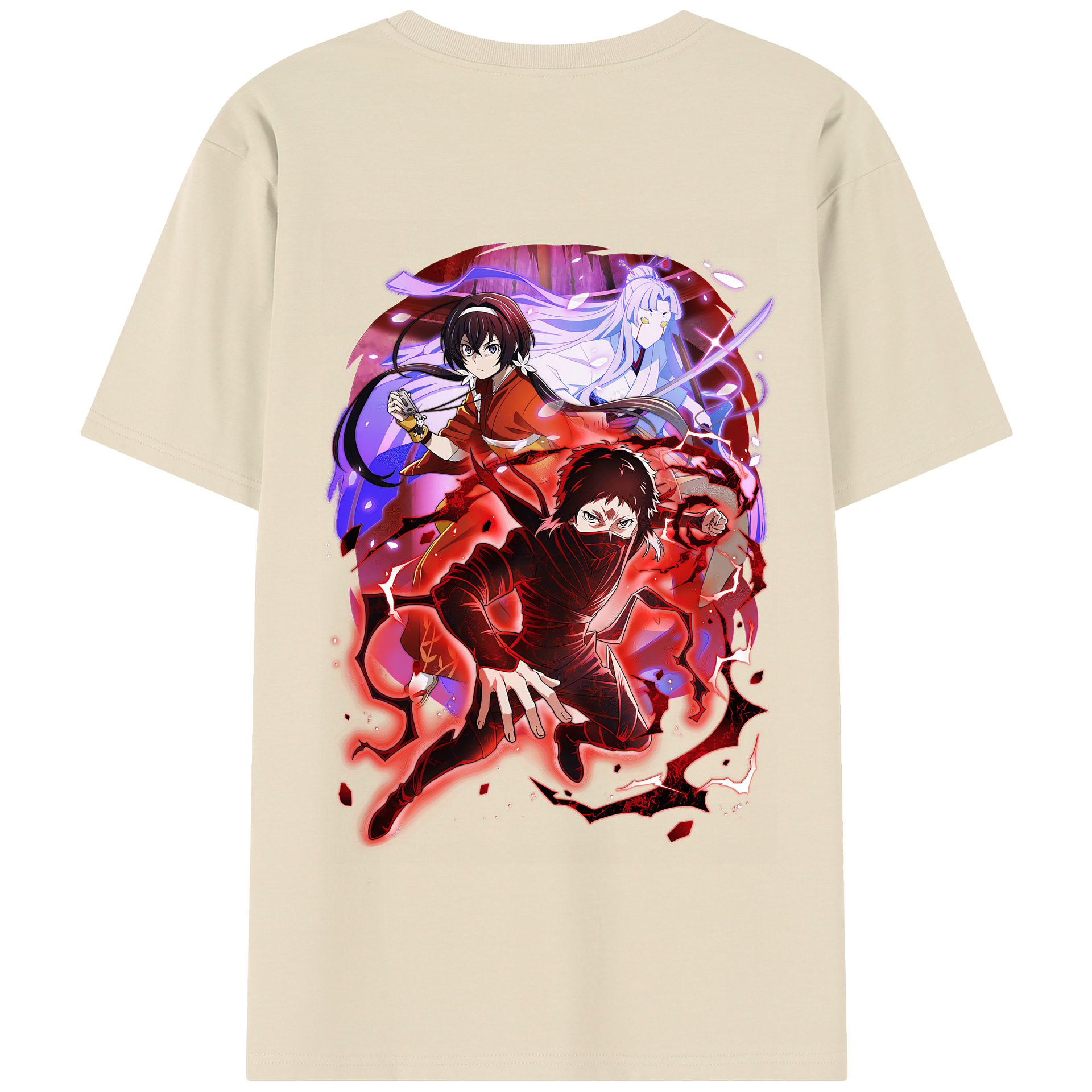 （画像用） 文豪ストレイドッグス Bungo Stray Dogs 綿100％半袖Tシャツ（背面プリント）
