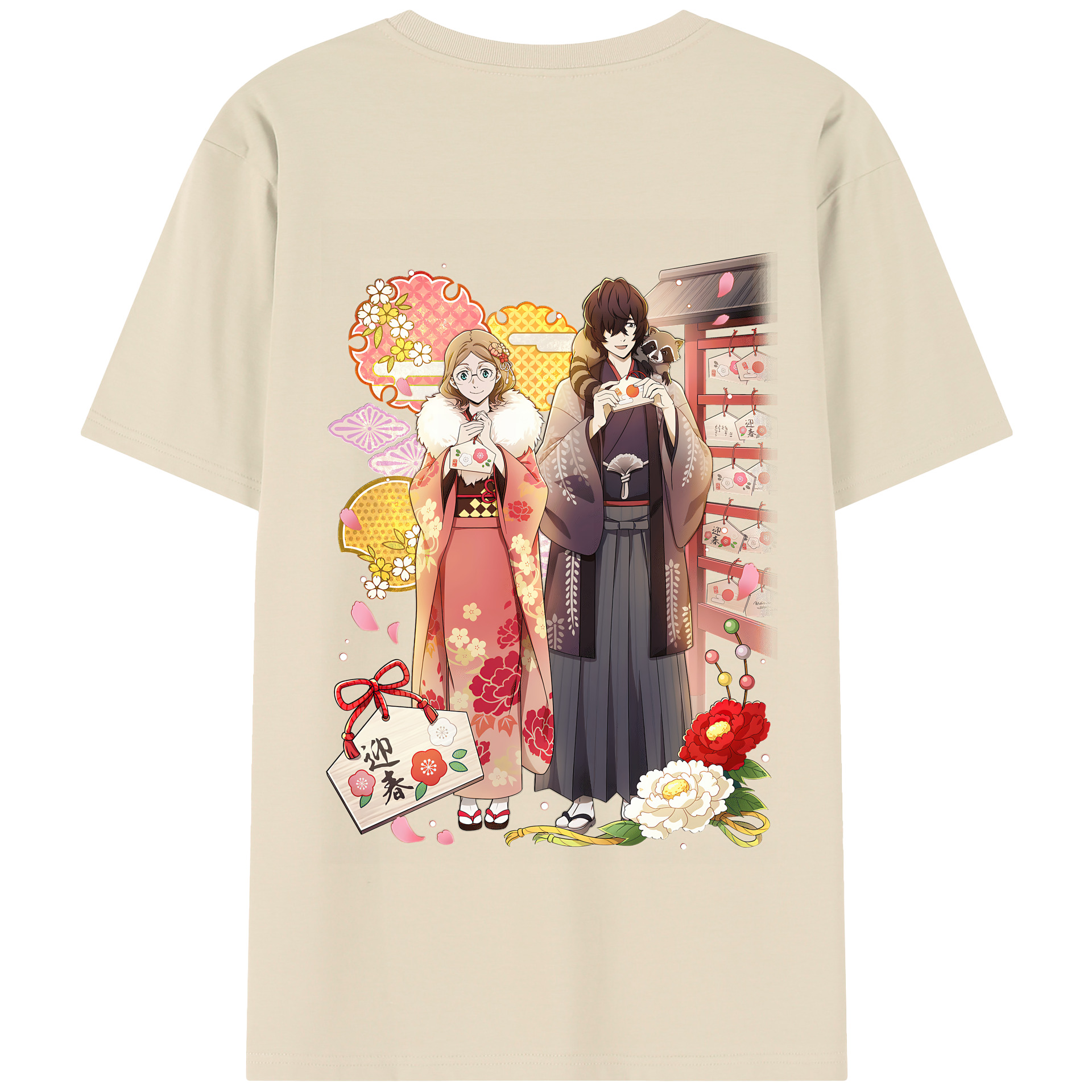 （画像用） 文豪ストレイドッグス Bungo Stray Dogs 綿100％半袖Tシャツ（背面プリント）