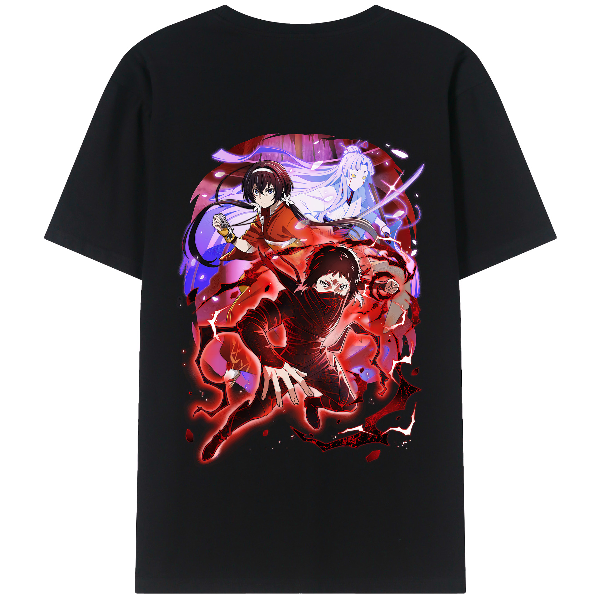 （画像用） 文豪ストレイドッグス Bungo Stray Dogs 綿100％半袖Tシャツ（背面プリント）