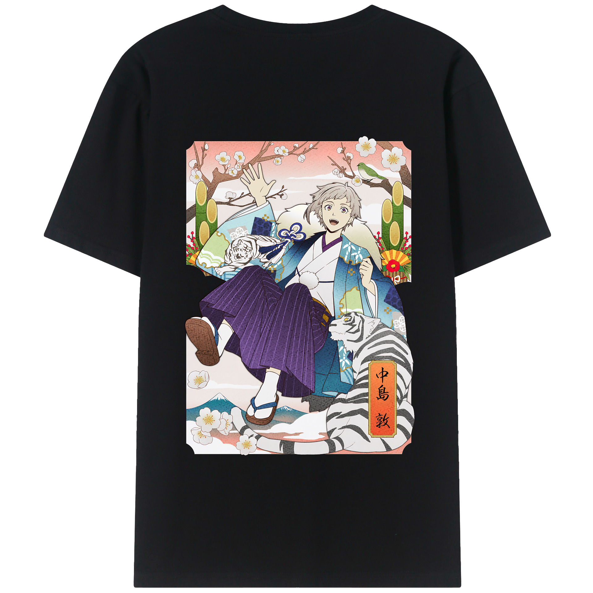 （画像用） 文豪ストレイドッグス Bungo Stray Dogs 綿100％半袖Tシャツ（背面プリント）