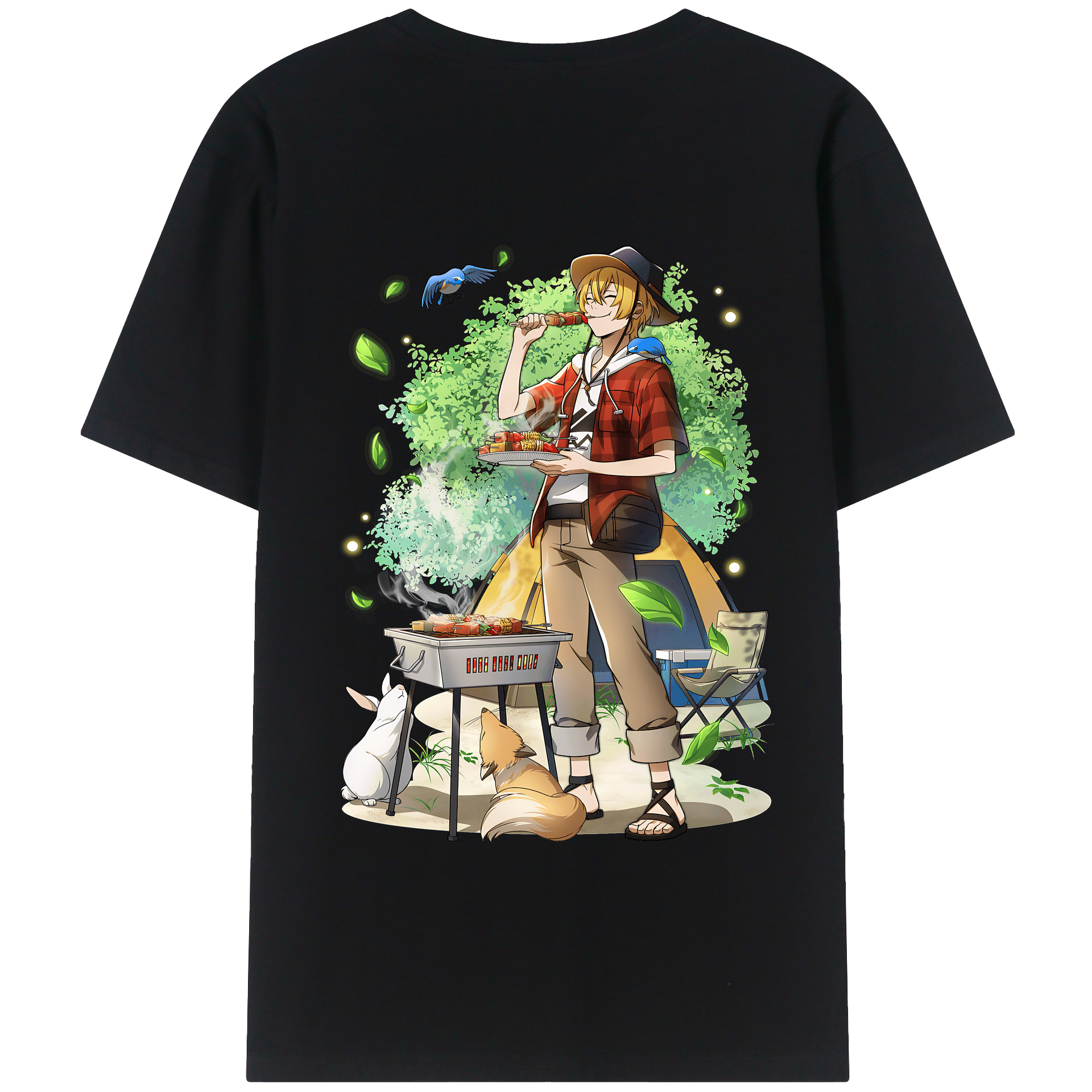 （画像用） 文豪ストレイドッグス Bungo Stray Dogs 綿100％半袖Tシャツ（背面プリント）