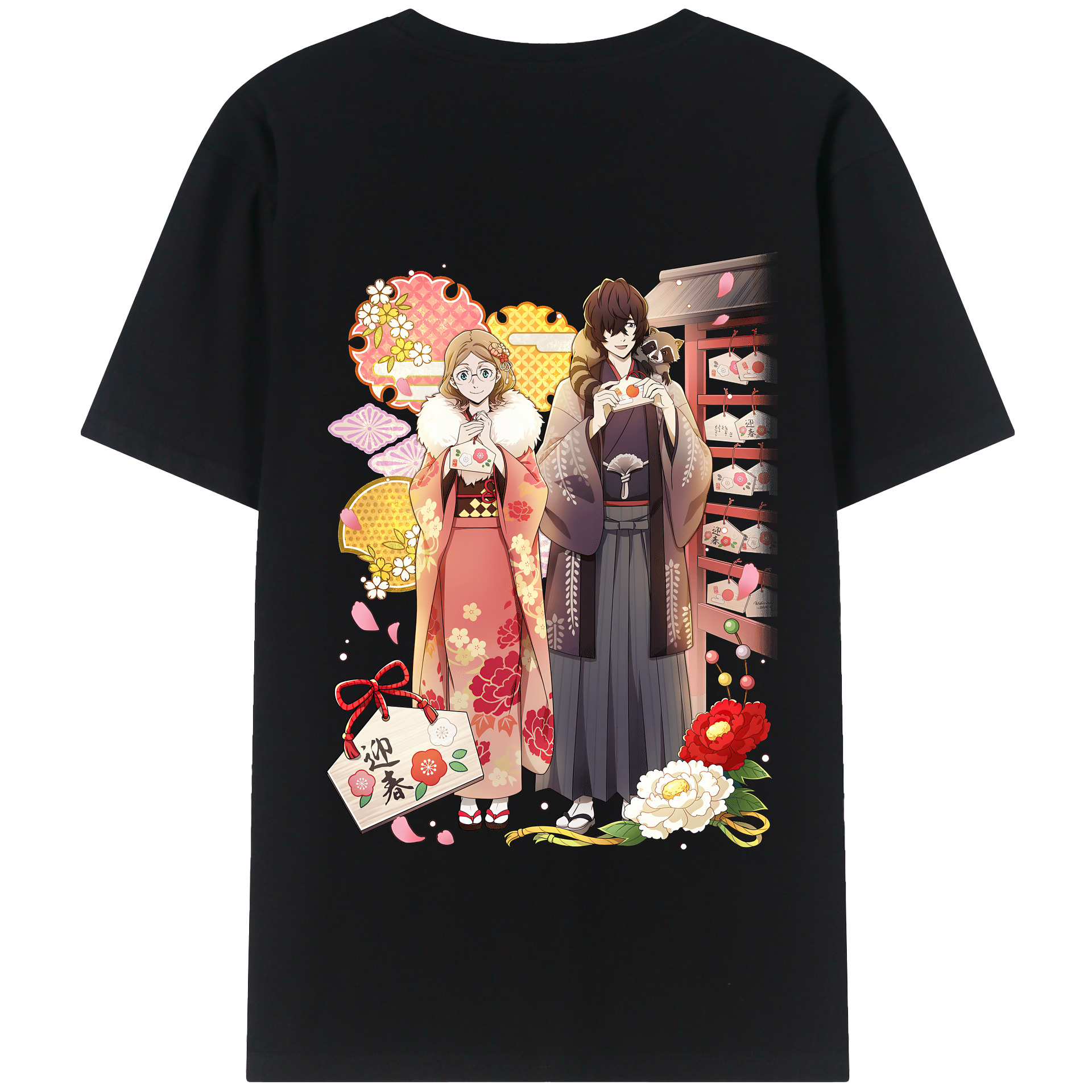 （画像用） 文豪ストレイドッグス Bungo Stray Dogs 綿100％半袖Tシャツ（背面プリント）