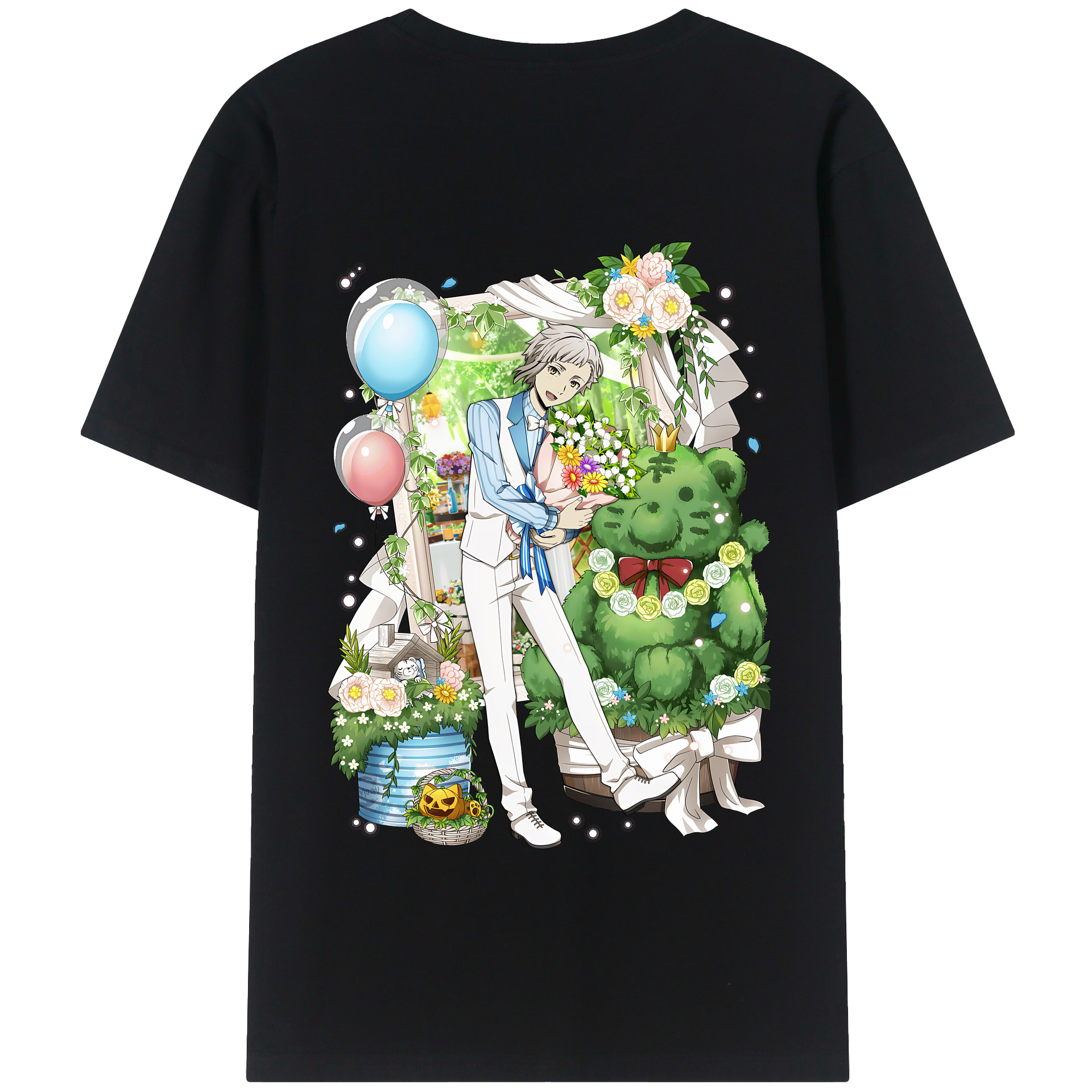 （画像用） 文豪ストレイドッグス Bungo Stray Dogs 綿100％半袖Tシャツ（背面プリント）
