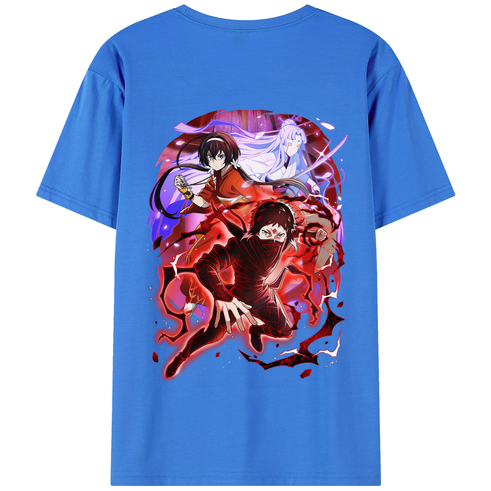 （画像用） 文豪ストレイドッグス Bungo Stray Dogs 綿100％半袖Tシャツ（背面プリント）