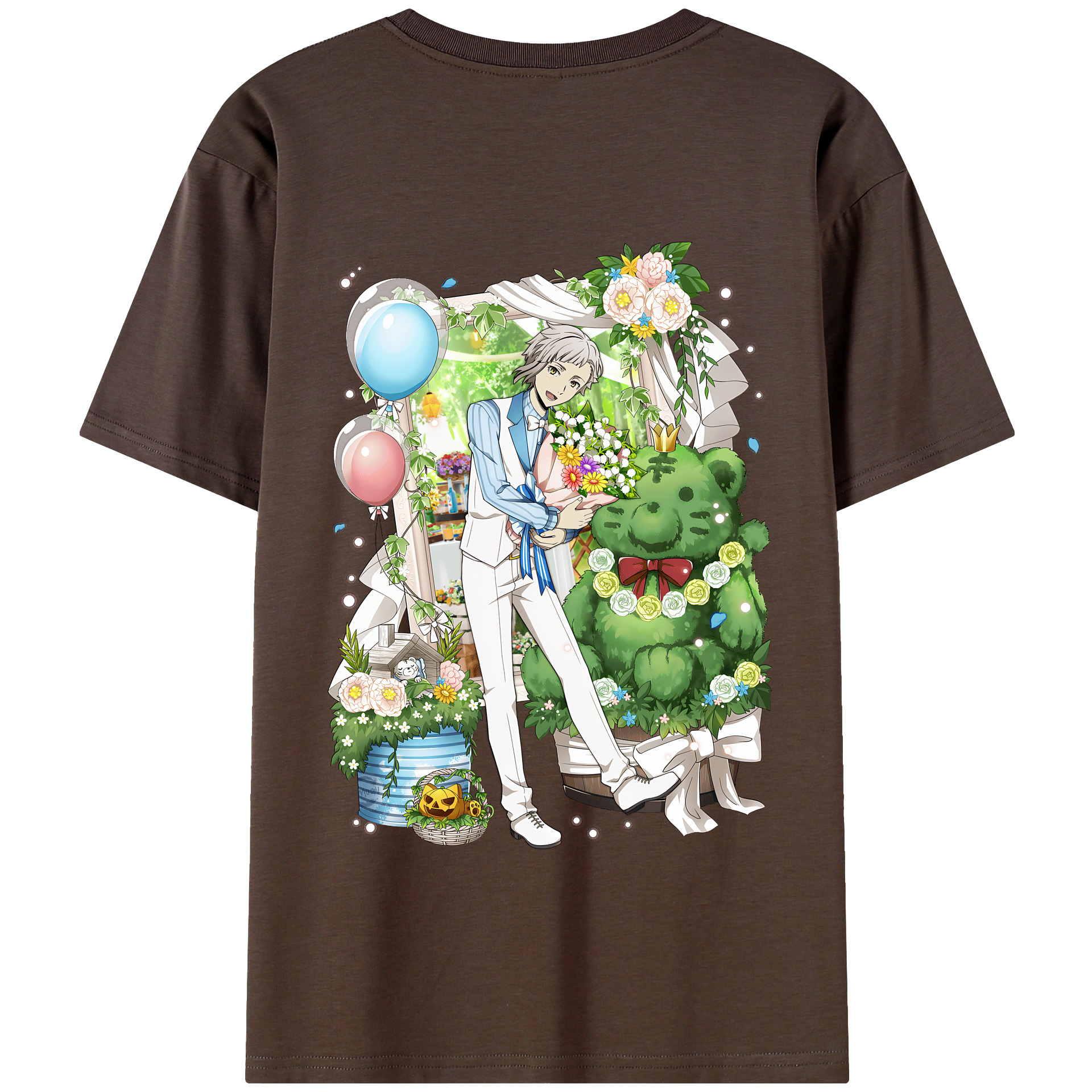 （画像用） 文豪ストレイドッグス Bungo Stray Dogs 綿100％半袖Tシャツ（背面プリント）
