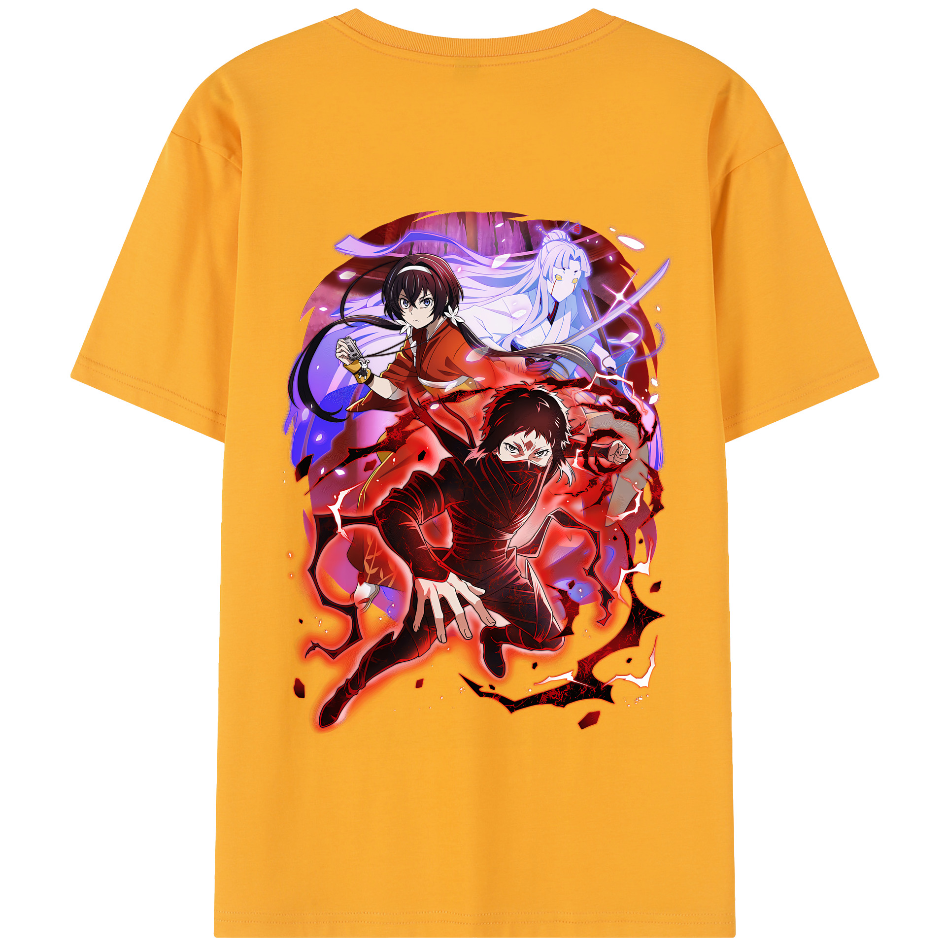 （画像用） 文豪ストレイドッグス Bungo Stray Dogs 綿100％半袖Tシャツ（背面プリント）