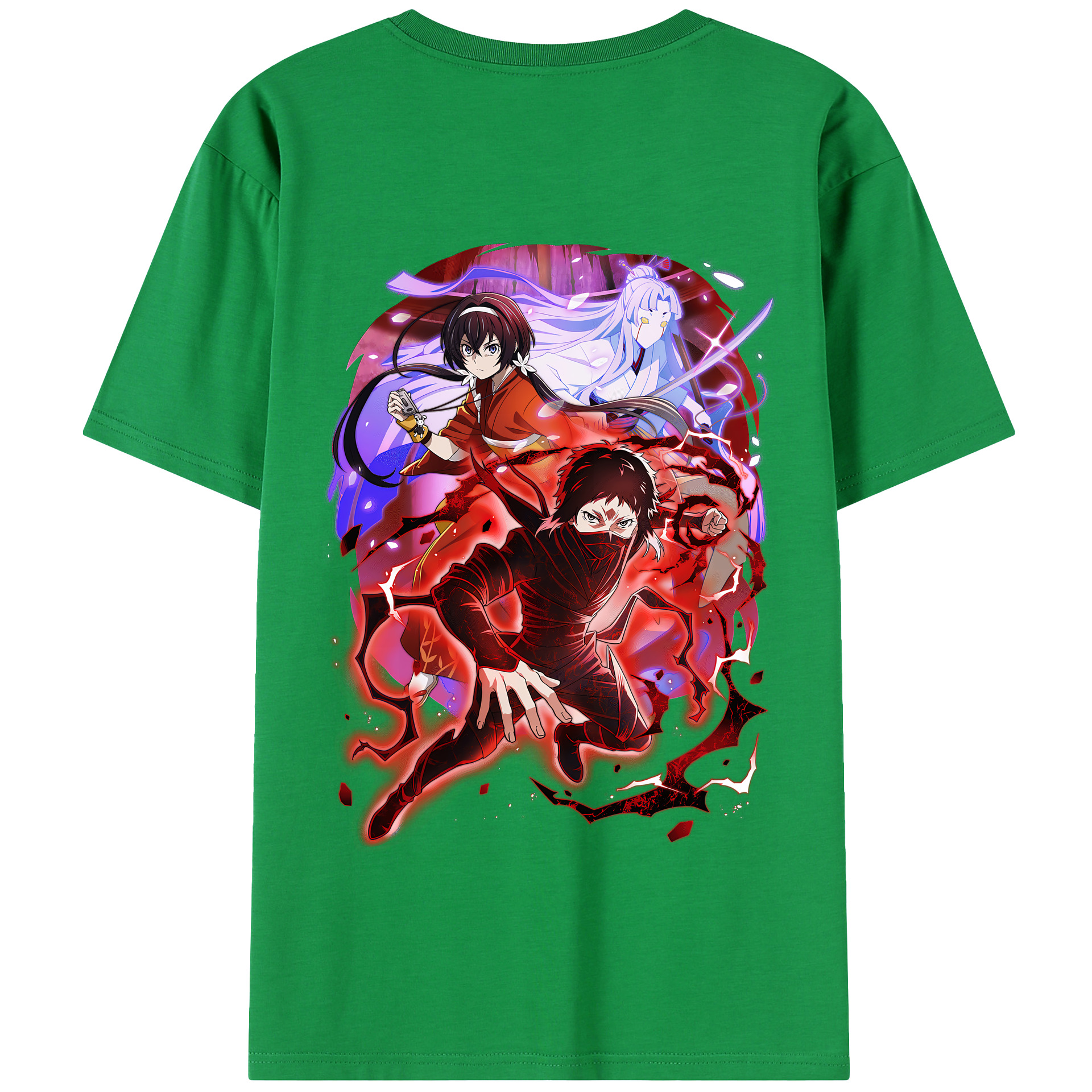 （画像用） 文豪ストレイドッグス Bungo Stray Dogs 綿100％半袖Tシャツ（背面プリント）
