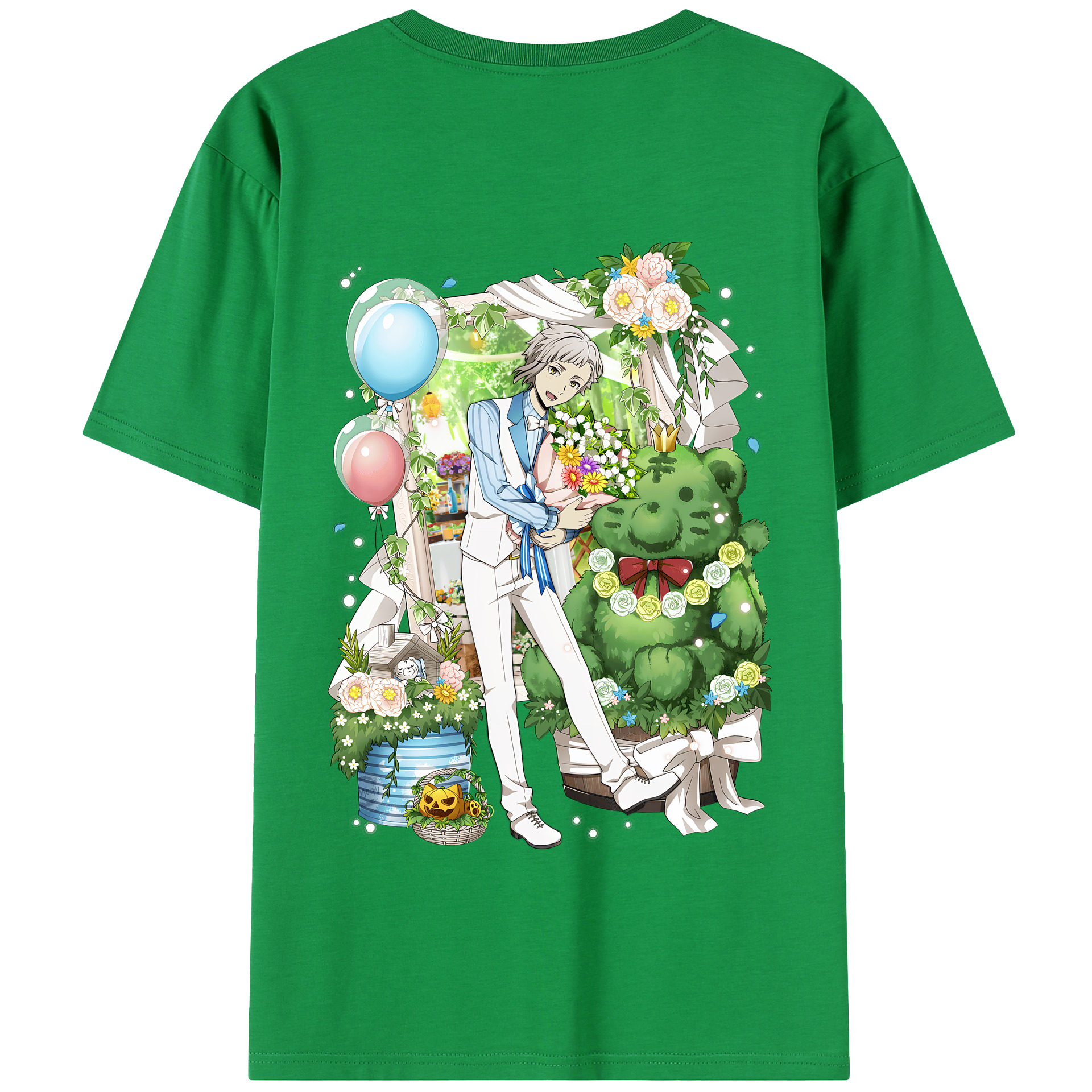 （画像用） 文豪ストレイドッグス Bungo Stray Dogs 綿100％半袖Tシャツ（背面プリント）