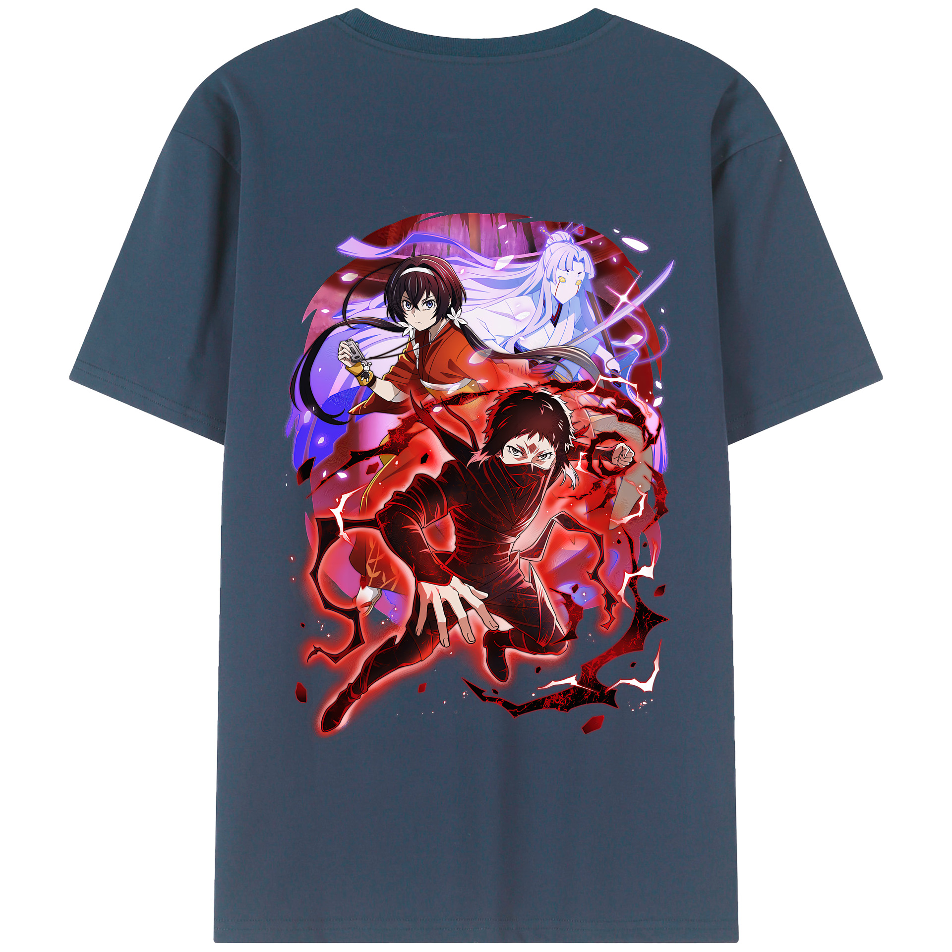 （画像用） 文豪ストレイドッグス Bungo Stray Dogs 綿100％半袖Tシャツ（背面プリント）