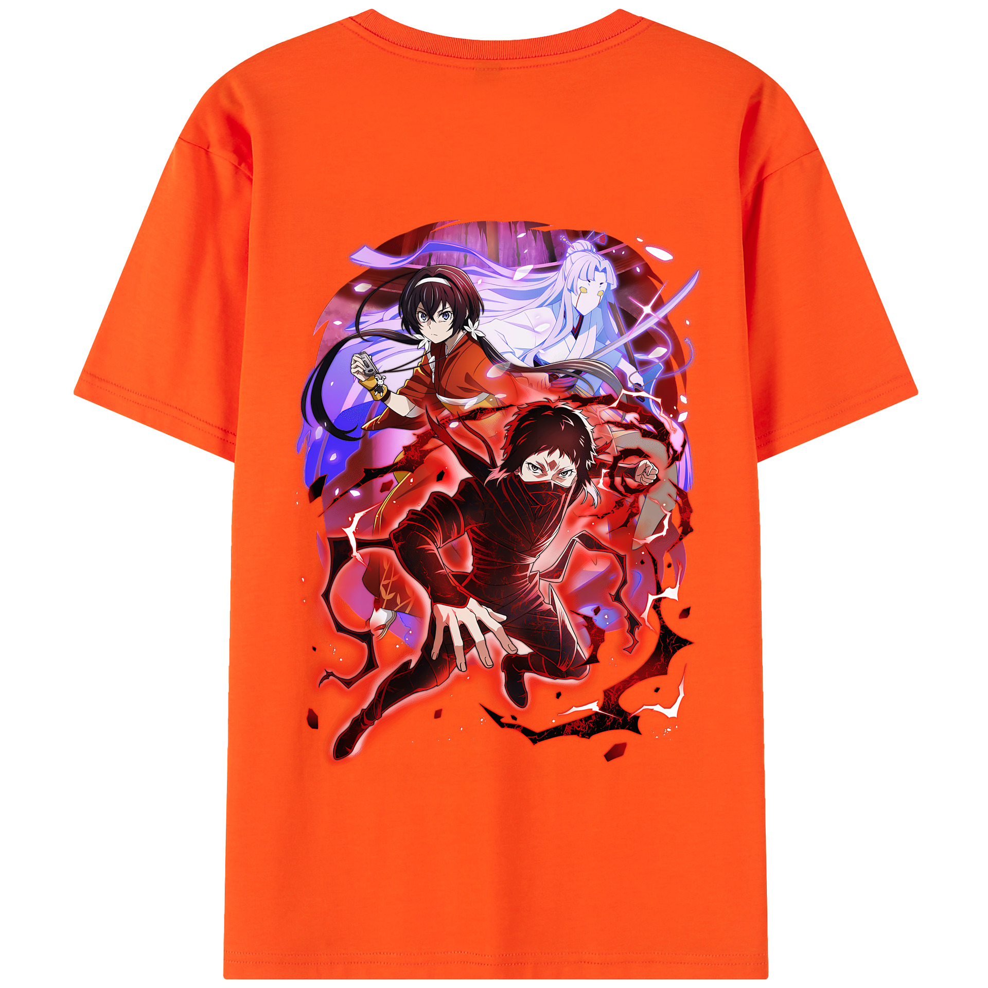 （画像用） 文豪ストレイドッグス Bungo Stray Dogs 綿100％半袖Tシャツ（背面プリント）