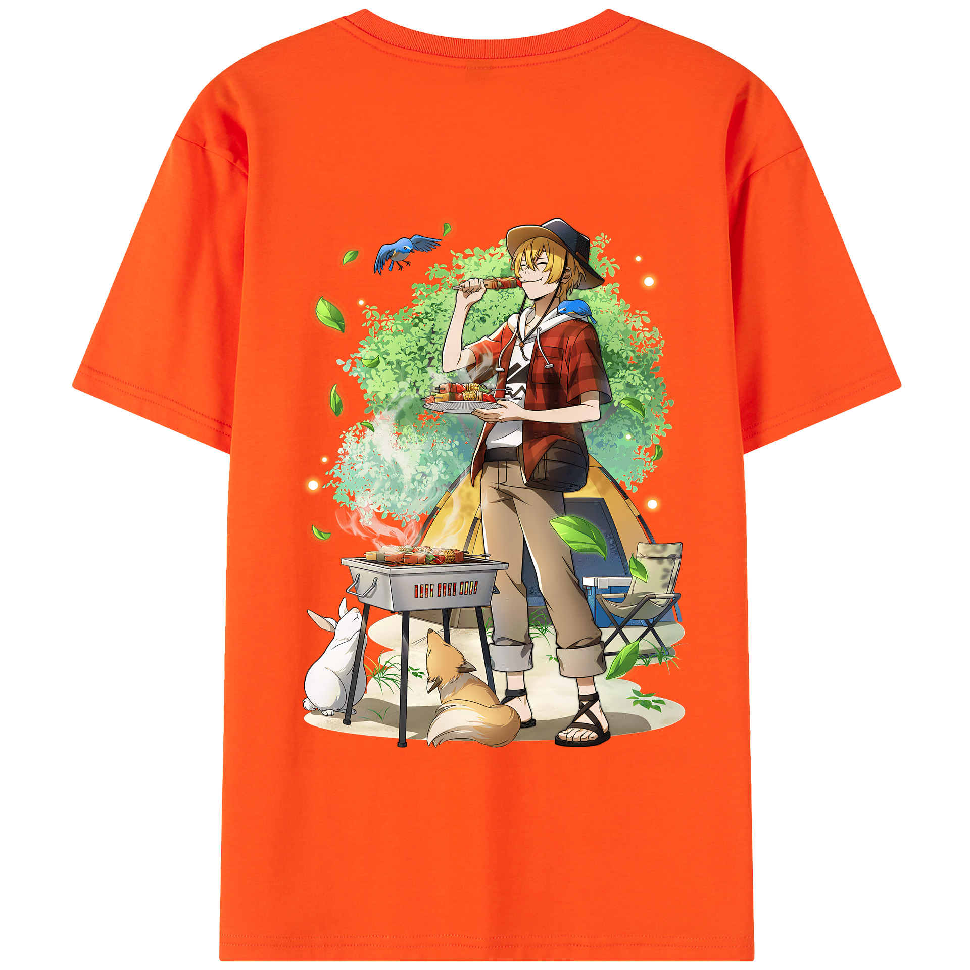（画像用） 文豪ストレイドッグス Bungo Stray Dogs 綿100％半袖Tシャツ（背面プリント）
