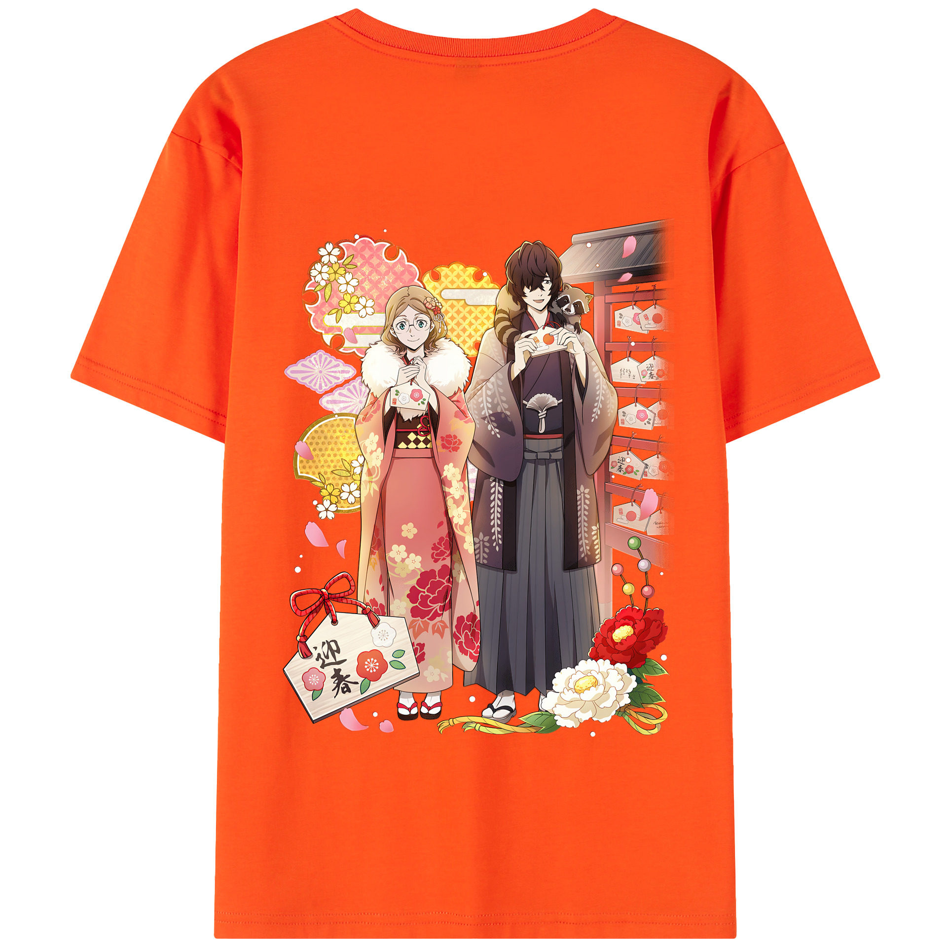 （画像用） 文豪ストレイドッグス Bungo Stray Dogs 綿100％半袖Tシャツ（背面プリント）