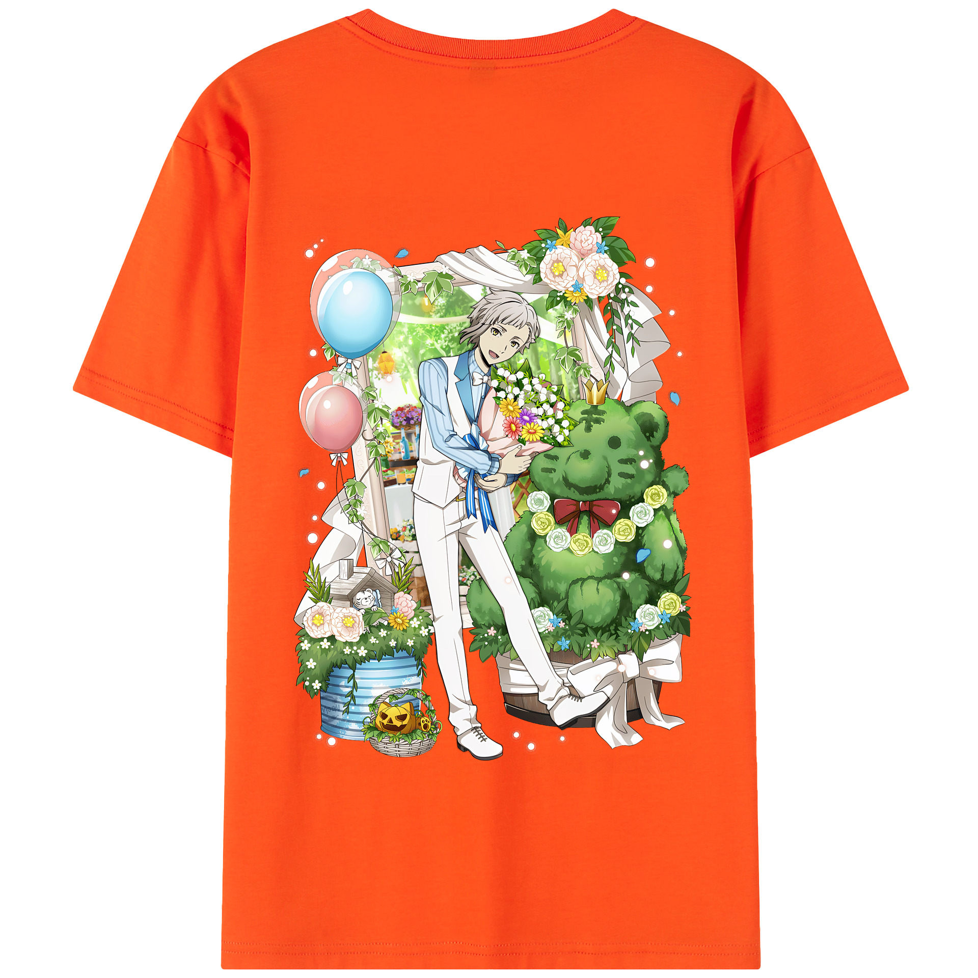 （画像用） 文豪ストレイドッグス Bungo Stray Dogs 綿100％半袖Tシャツ（背面プリント）