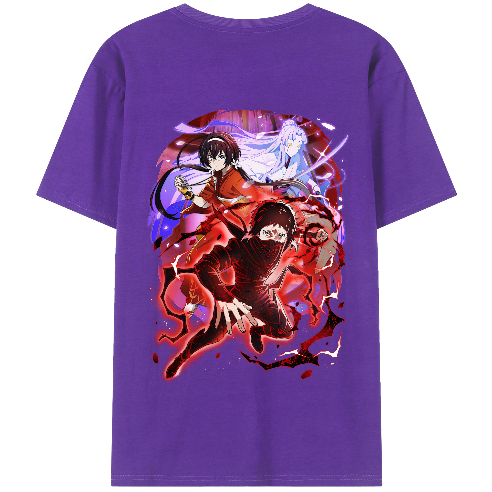 （画像用） 文豪ストレイドッグス Bungo Stray Dogs 綿100％半袖Tシャツ（背面プリント）