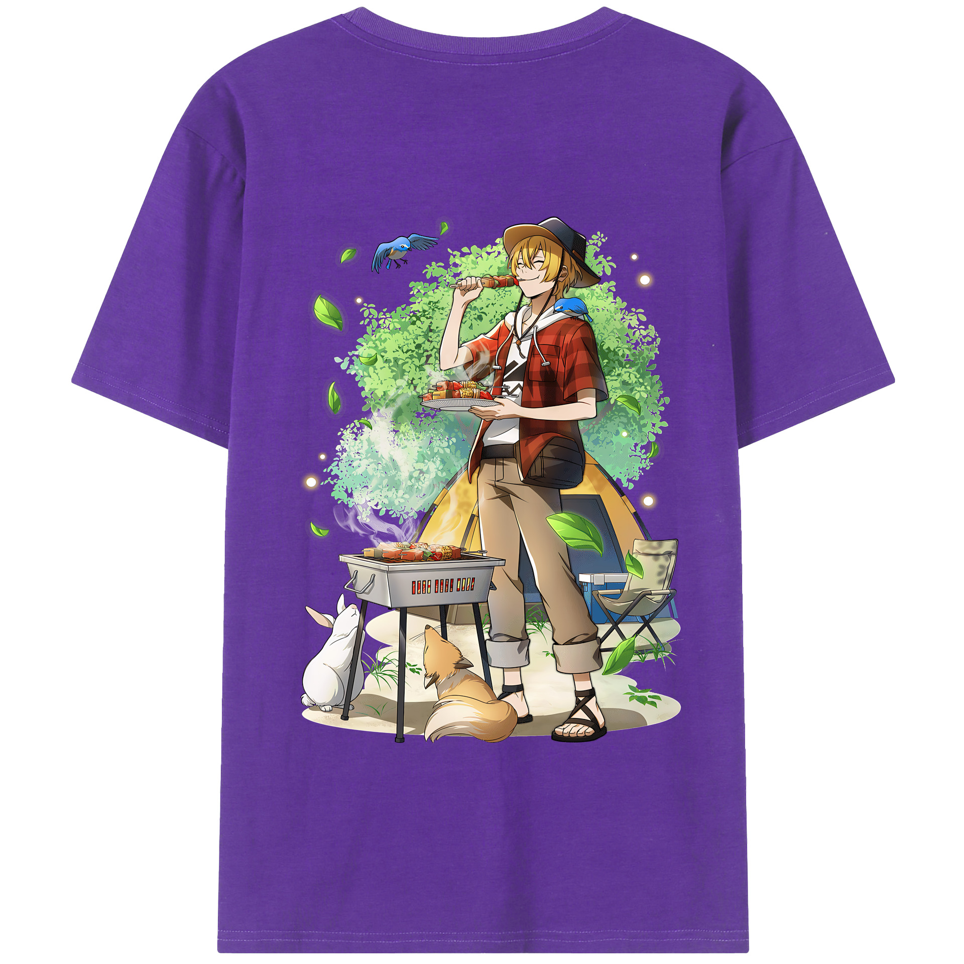 （画像用） 文豪ストレイドッグス Bungo Stray Dogs 綿100％半袖Tシャツ（背面プリント）