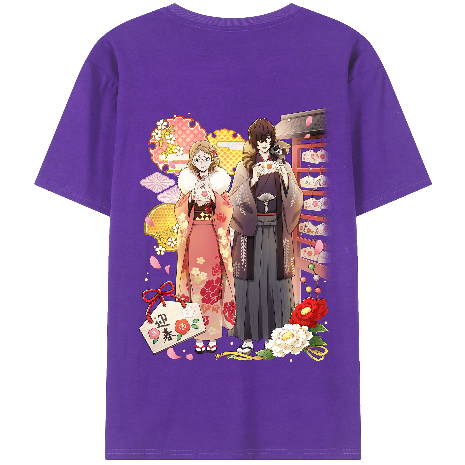 （画像用） 文豪ストレイドッグス Bungo Stray Dogs 綿100％半袖Tシャツ（背面プリント）