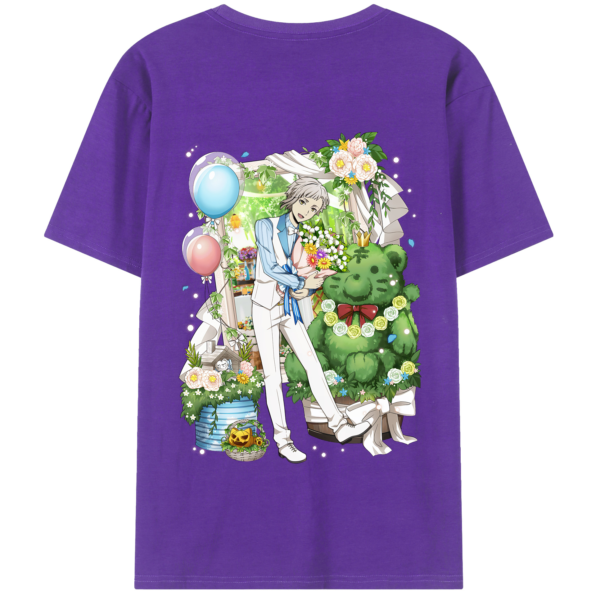 （画像用） 文豪ストレイドッグス Bungo Stray Dogs 綿100％半袖Tシャツ（背面プリント）
