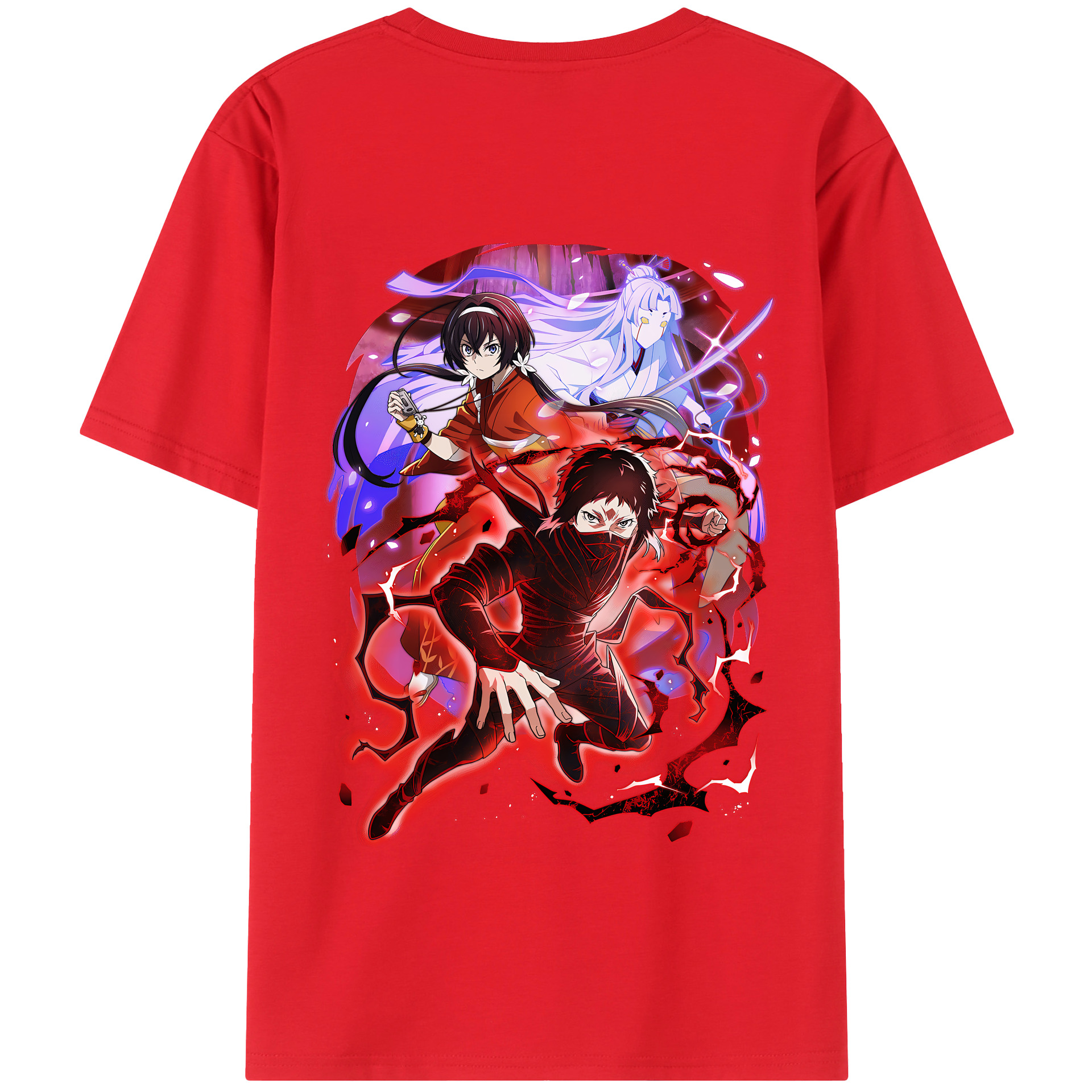 （画像用） 文豪ストレイドッグス Bungo Stray Dogs 綿100％半袖Tシャツ（背面プリント）