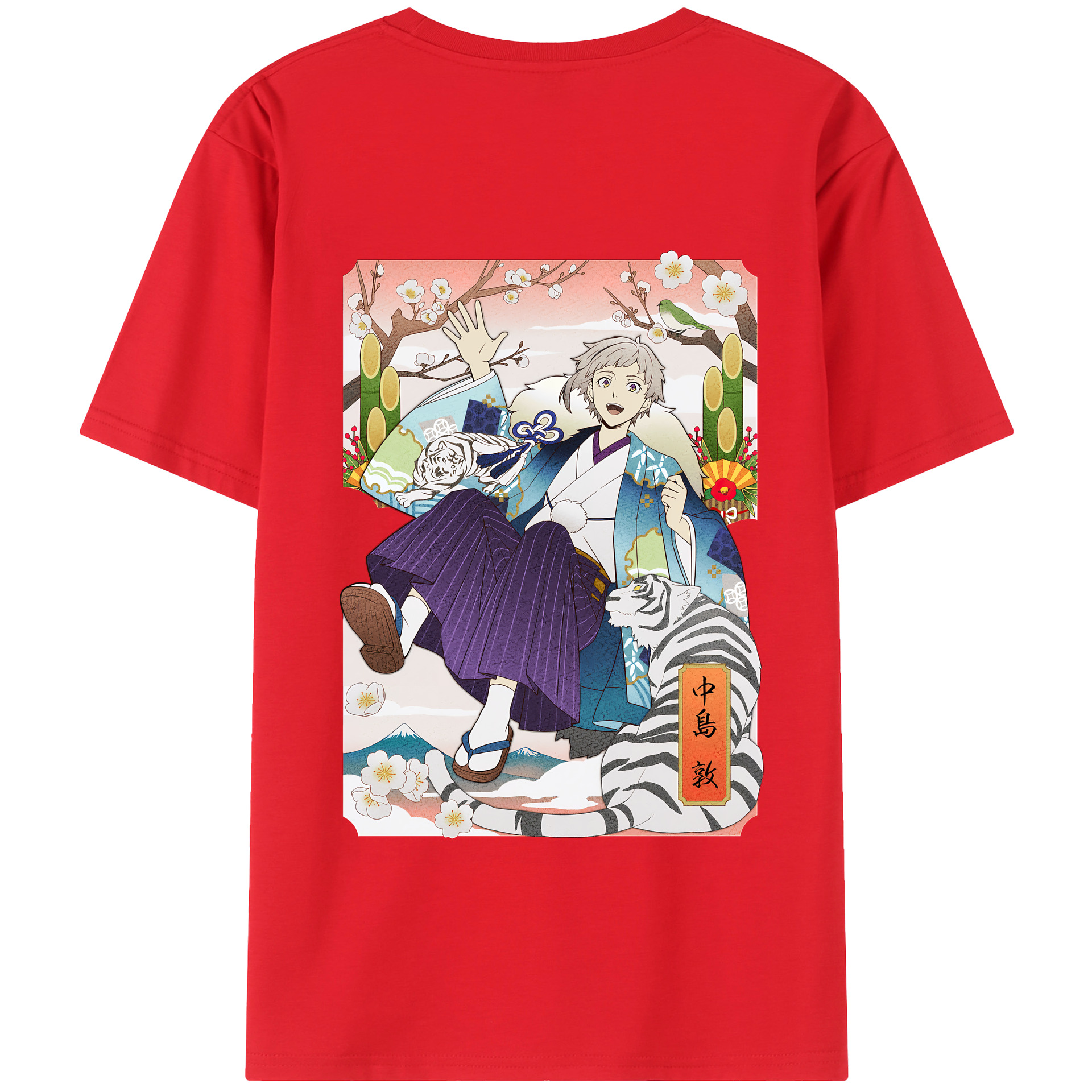 （画像用） 文豪ストレイドッグス Bungo Stray Dogs 綿100％半袖Tシャツ（背面プリント）