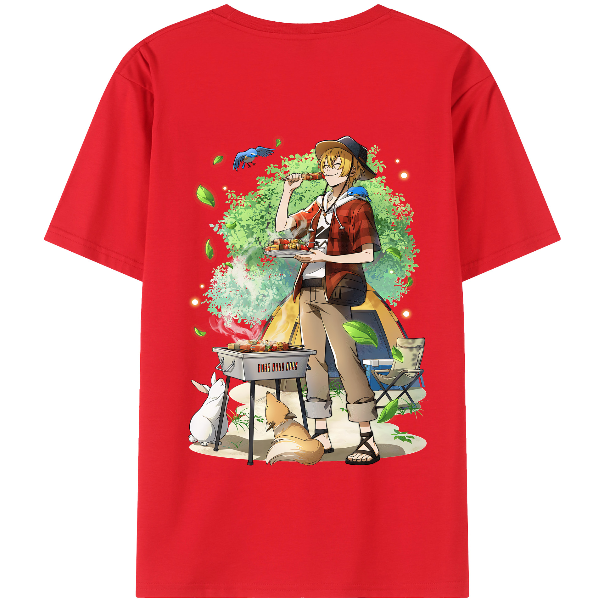 （画像用） 文豪ストレイドッグス Bungo Stray Dogs 綿100％半袖Tシャツ（背面プリント）