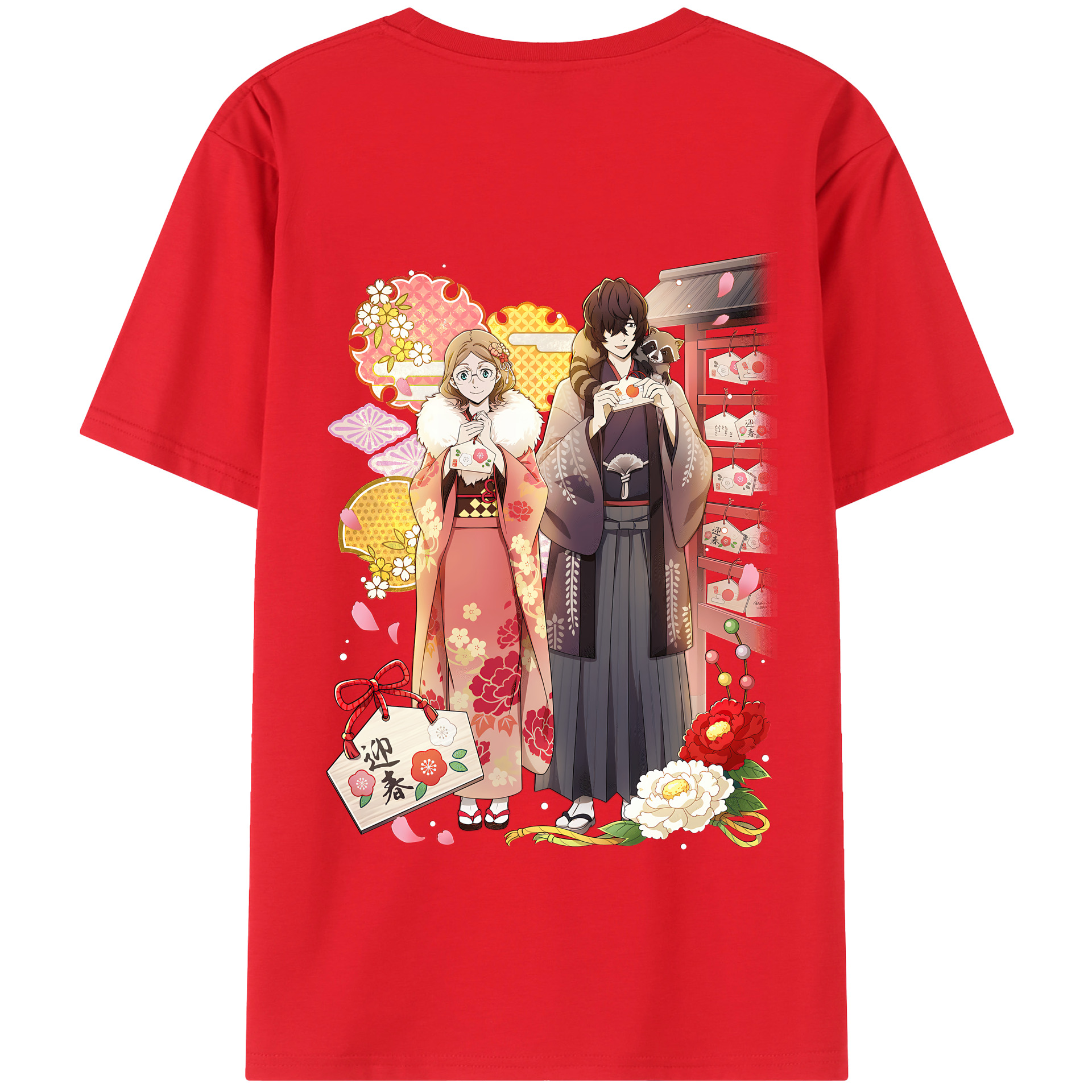 （画像用） 文豪ストレイドッグス Bungo Stray Dogs 綿100％半袖Tシャツ（背面プリント）