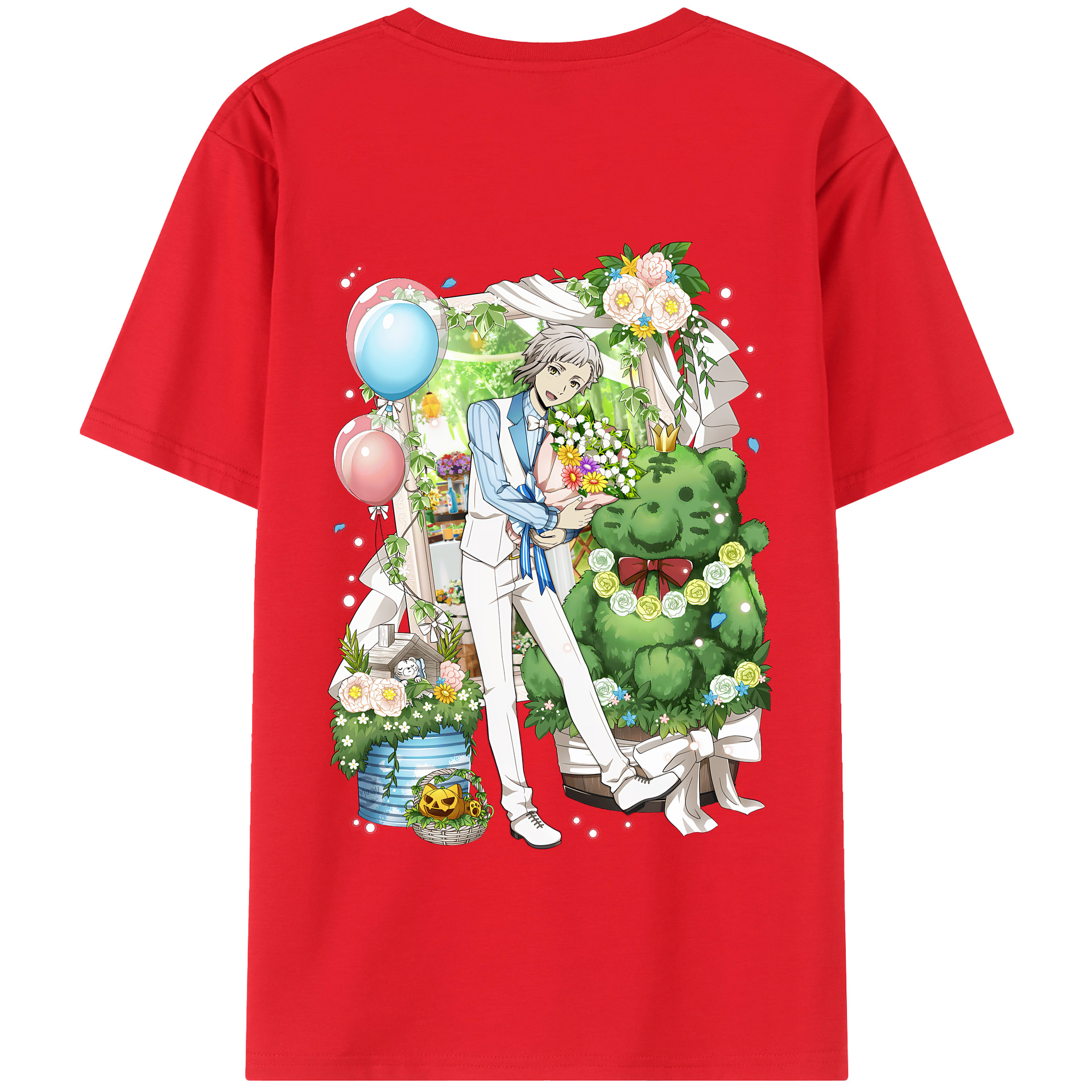 （画像用） 文豪ストレイドッグス Bungo Stray Dogs 綿100％半袖Tシャツ（背面プリント）