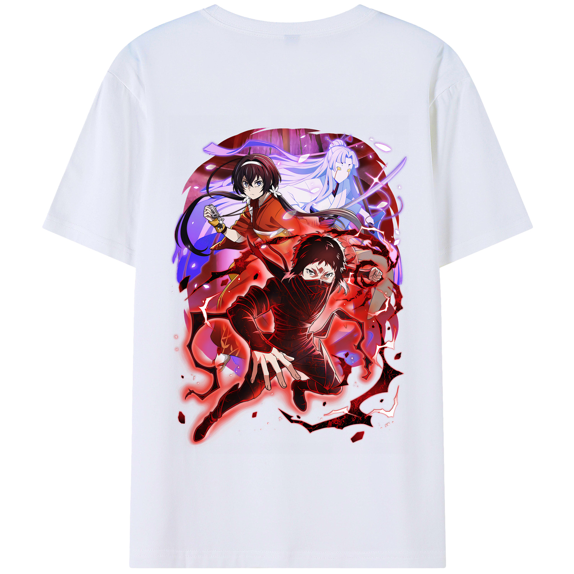 （画像用） 文豪ストレイドッグス Bungo Stray Dogs 綿100％半袖Tシャツ（背面プリント）