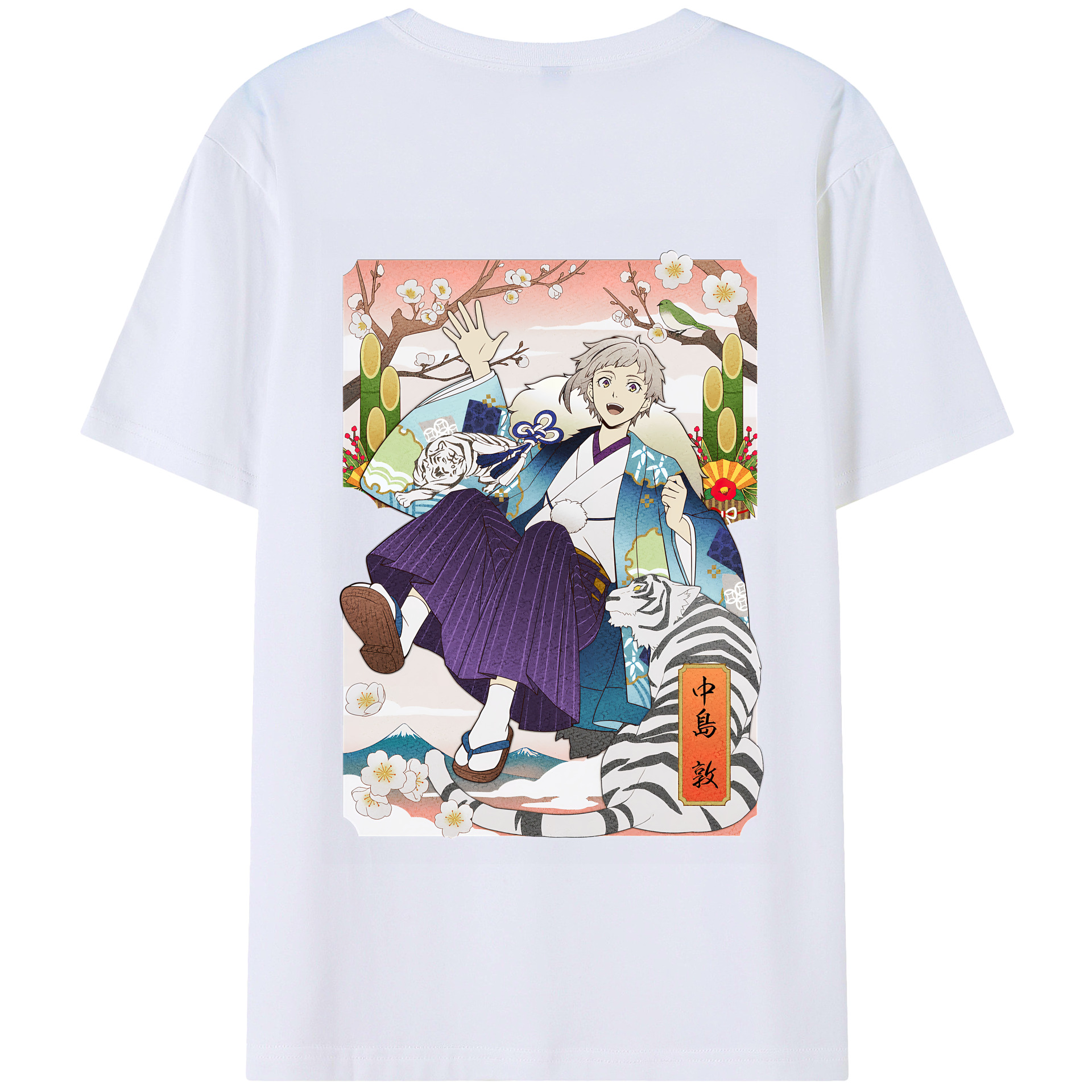 （画像用） 文豪ストレイドッグス Bungo Stray Dogs 綿100％半袖Tシャツ（背面プリント）