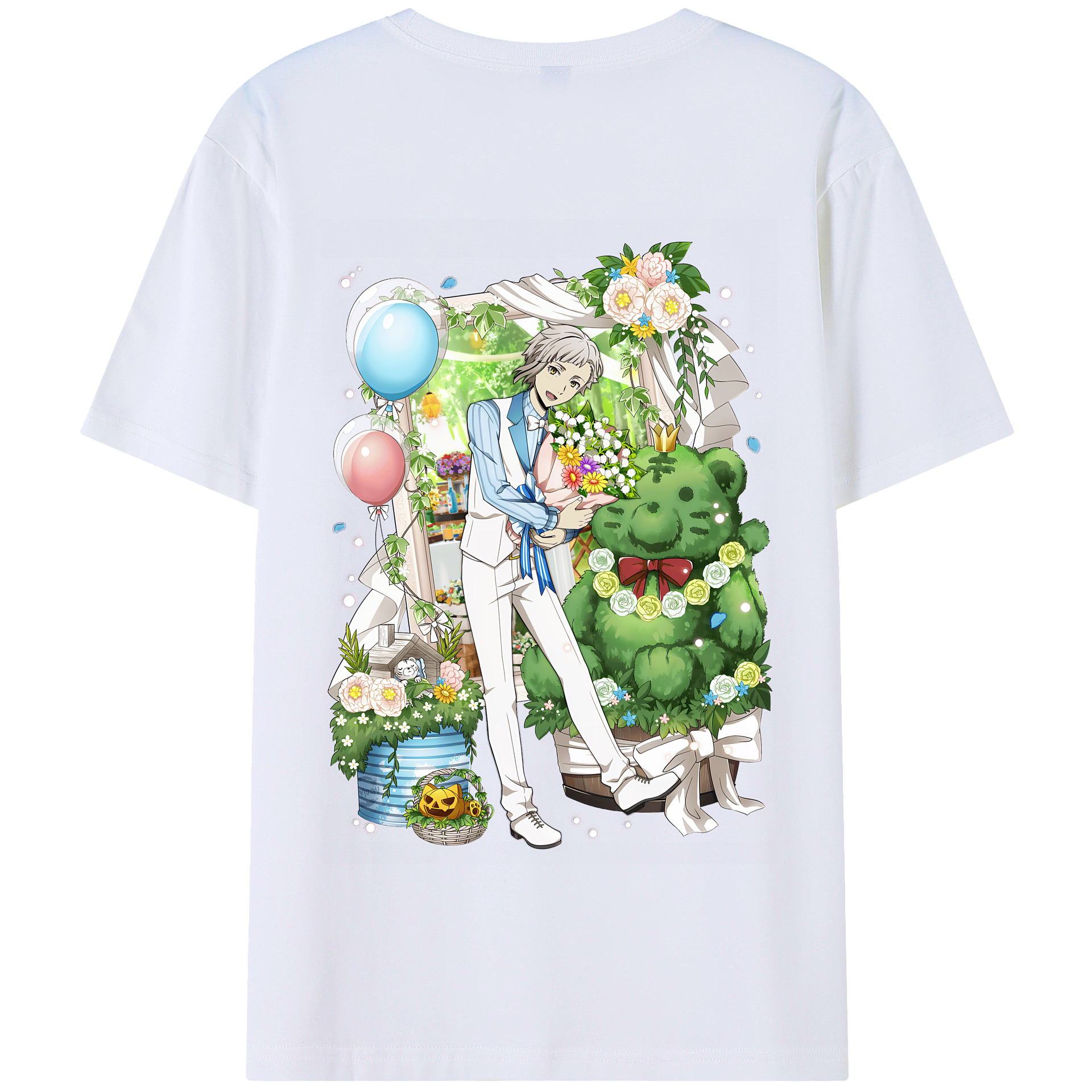 （画像用） 文豪ストレイドッグス Bungo Stray Dogs 綿100％半袖Tシャツ（背面プリント）