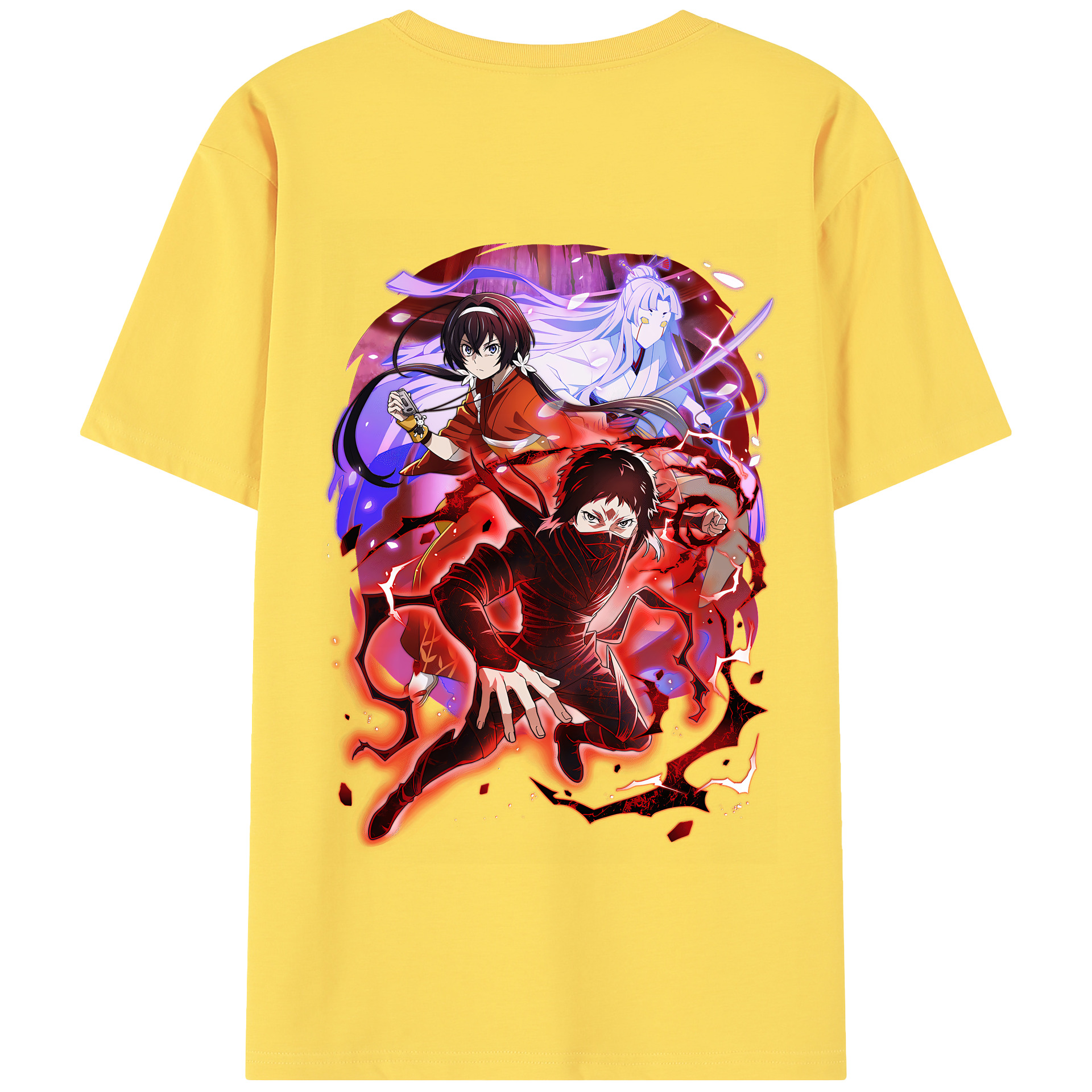 （画像用） 文豪ストレイドッグス Bungo Stray Dogs 綿100％半袖Tシャツ（背面プリント）