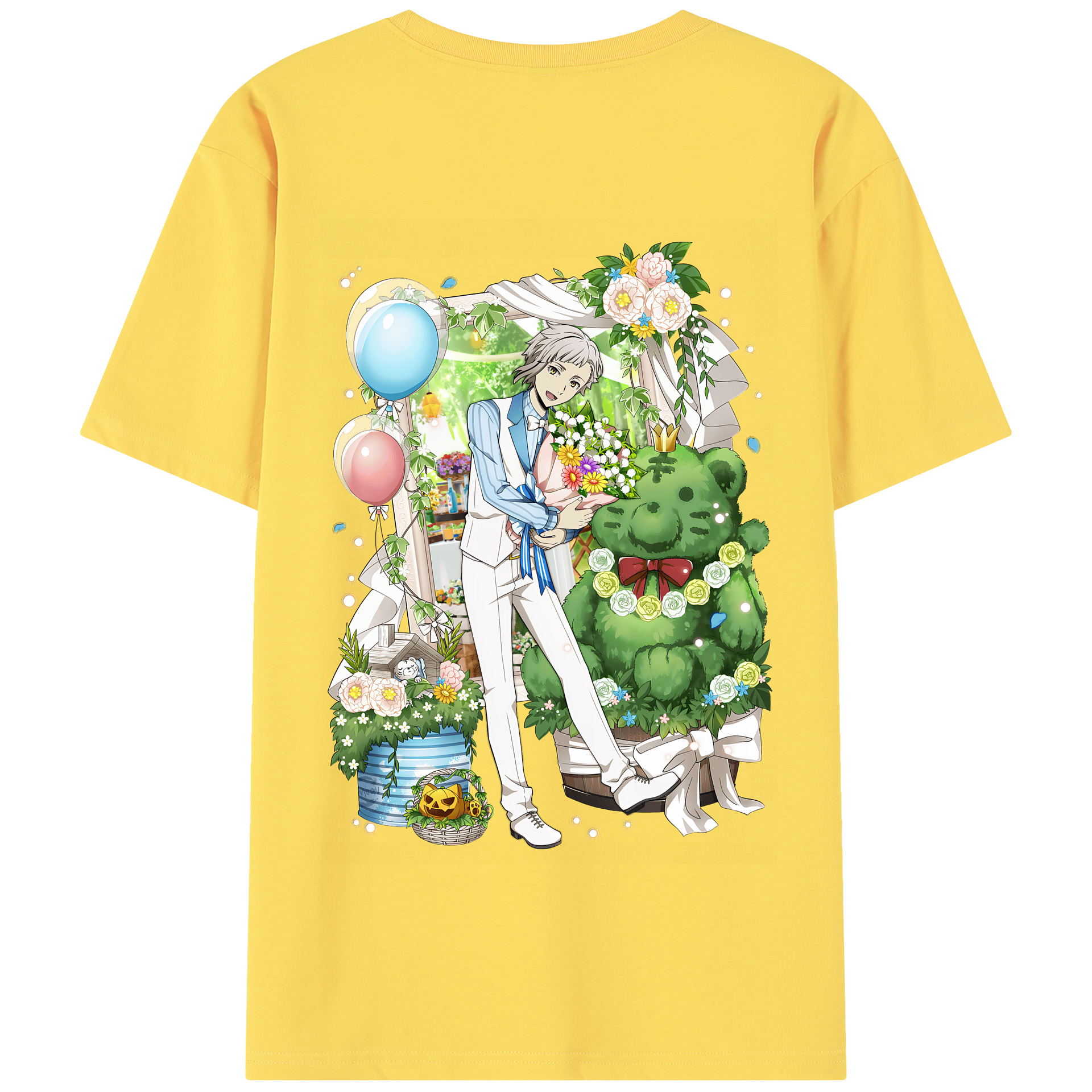 （画像用） 文豪ストレイドッグス Bungo Stray Dogs 綿100％半袖Tシャツ（背面プリント）