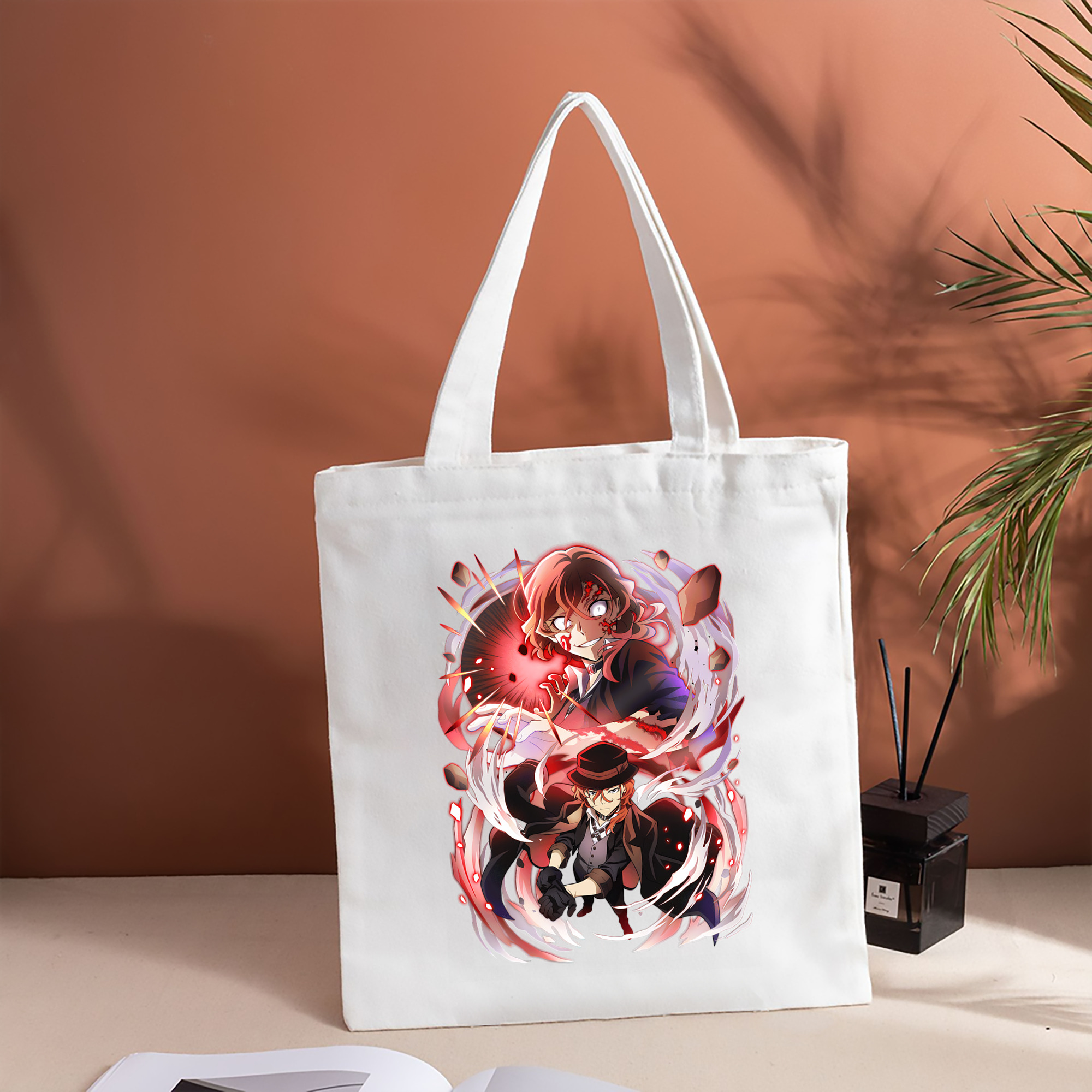 文豪ストレイドッグス Bungo Stray Dogs 縦型キャンバス生地手提げバッグ　トートバッグ