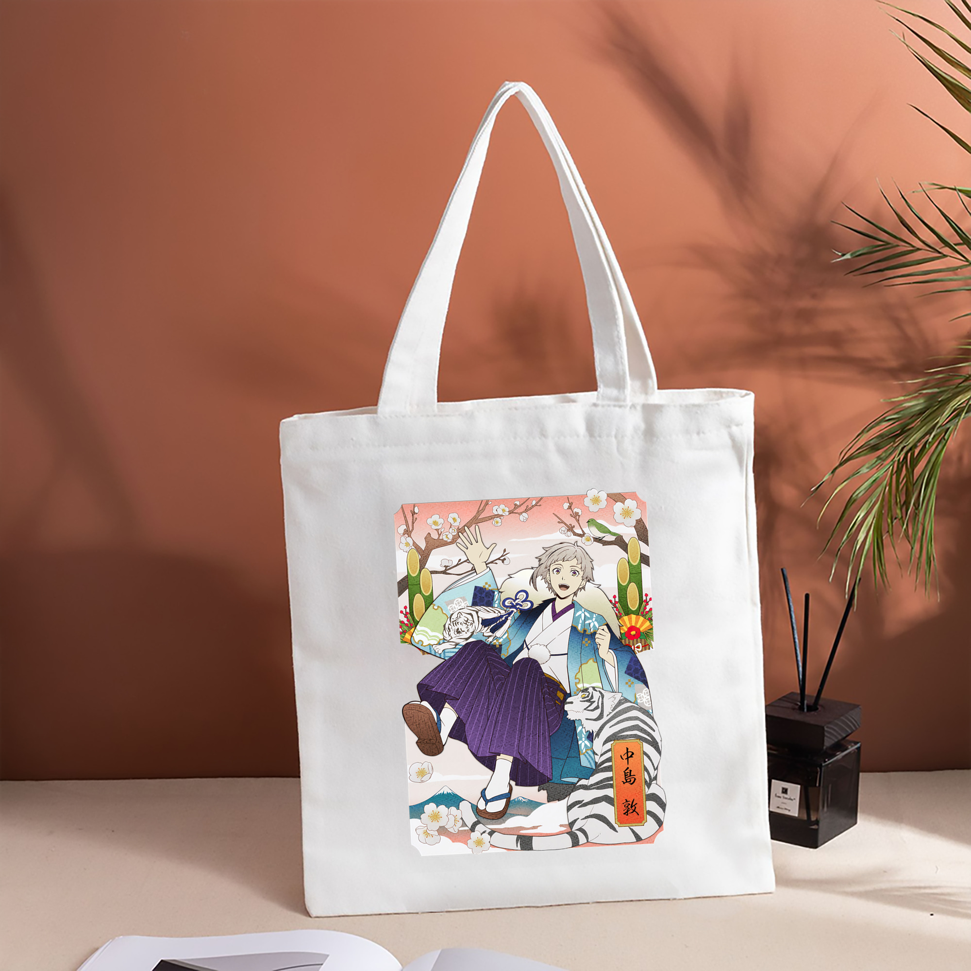 文豪ストレイドッグス Bungo Stray Dogs 縦型キャンバス生地手提げバッグ　トートバッグ